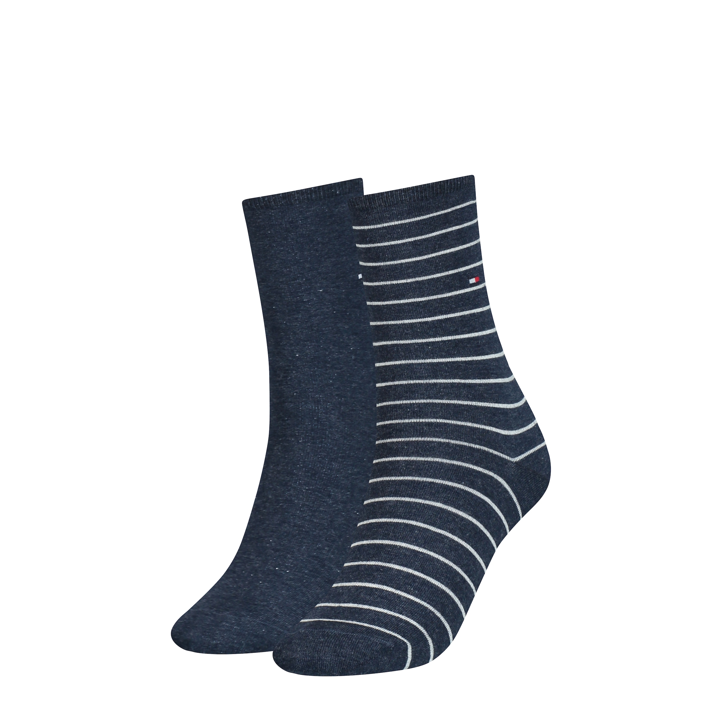 Tommy Hilfiger 1100000002199 "TH WOMEN SOCK 2P SMALL STRIPE" 2 Paar, 2 Paar tlg. mit schmalem Rippenbündchen, meliert, gestreift