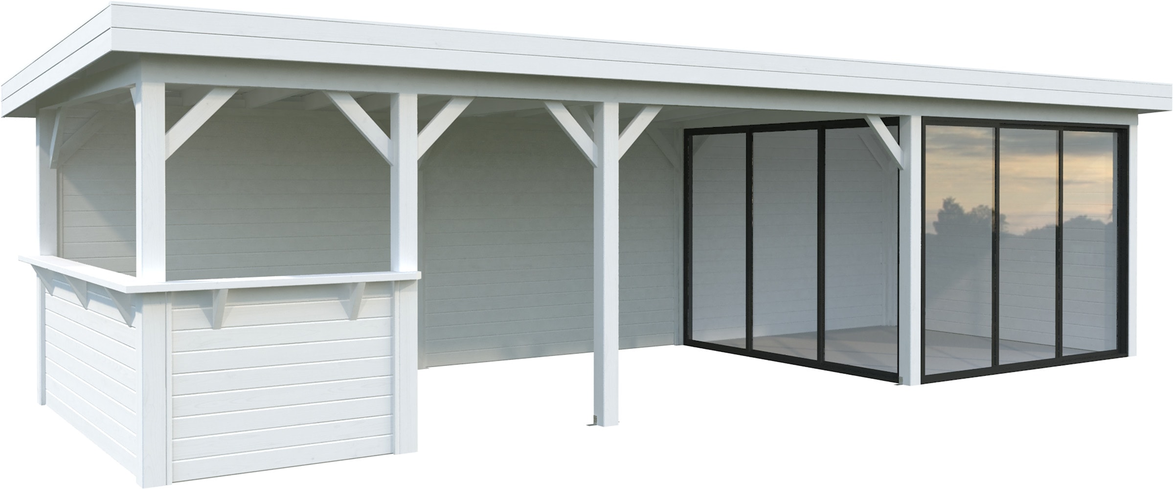 Palmako Gartenhaus "Lenna 24,9 m², Set 715 Slide Plus"
