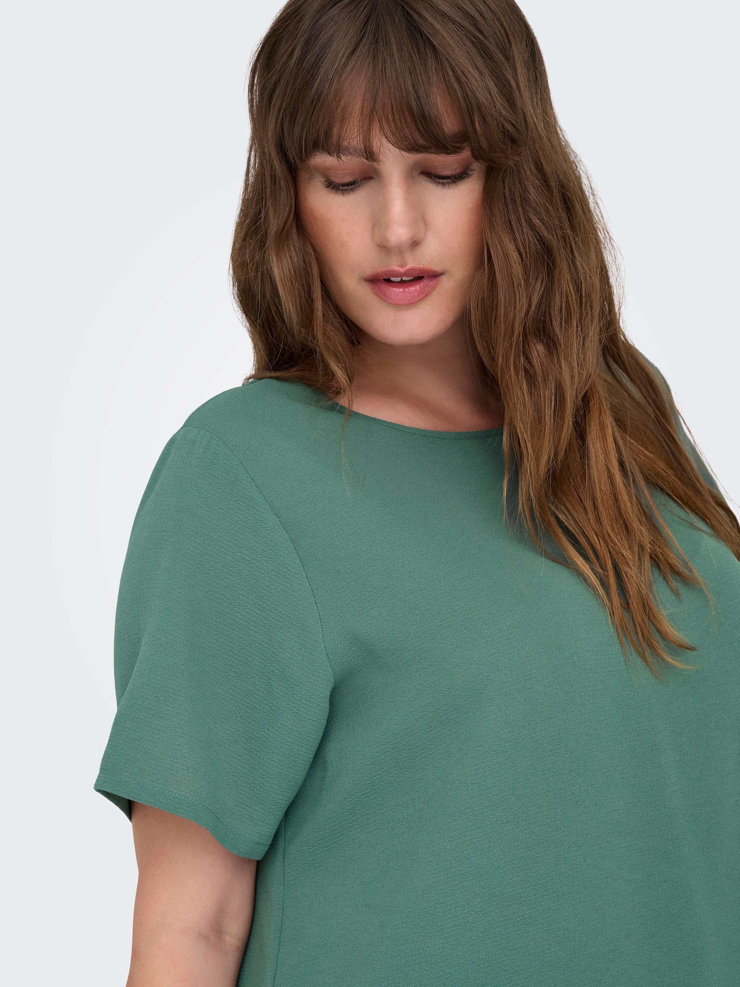 ONLY CARMAKOMA Shirtbluse »CARVICA SS TOP WVN NOOS« Materialmix, regular fit