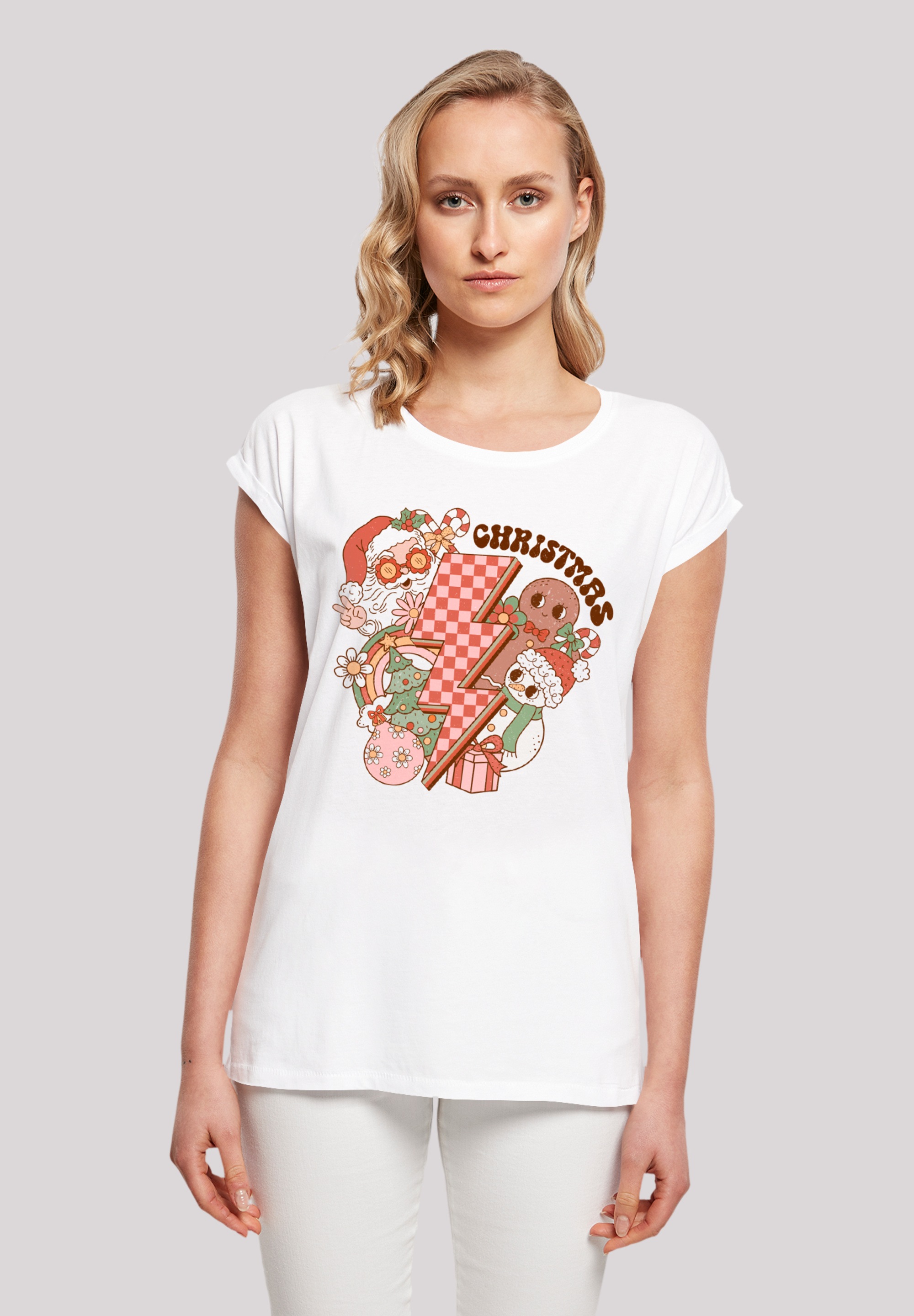 F4NT4STIC T-Shirt "Groovy Weihnachten Flash Cozy Vibes", Premium Qualität, günstig online kaufen