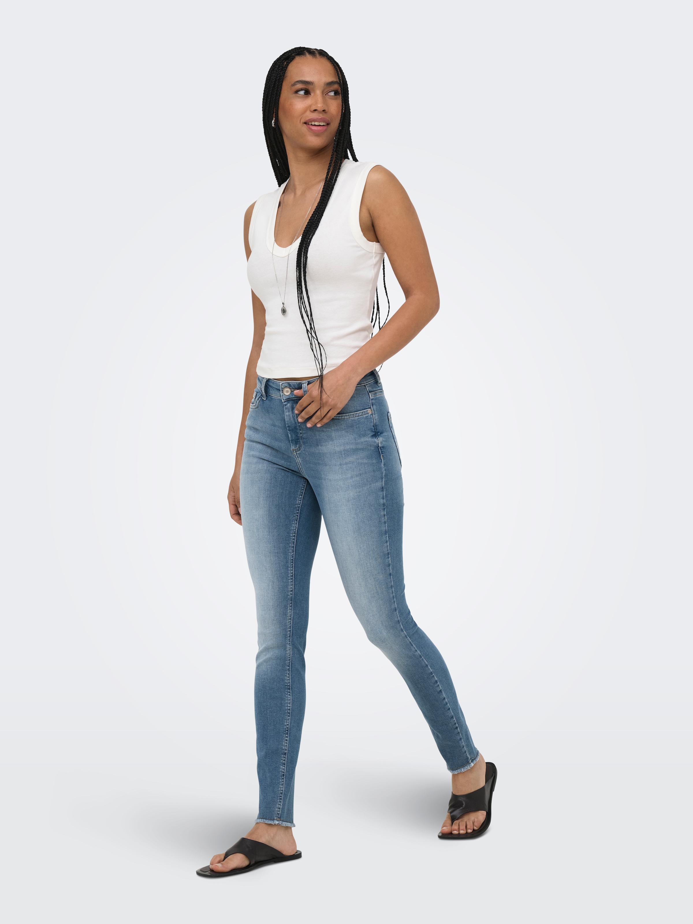 ONLY Skinny-fit-Jeans »ONLBLUSH MID SK ANK RW DNM REA363« Baumwollmischung, skinny fit