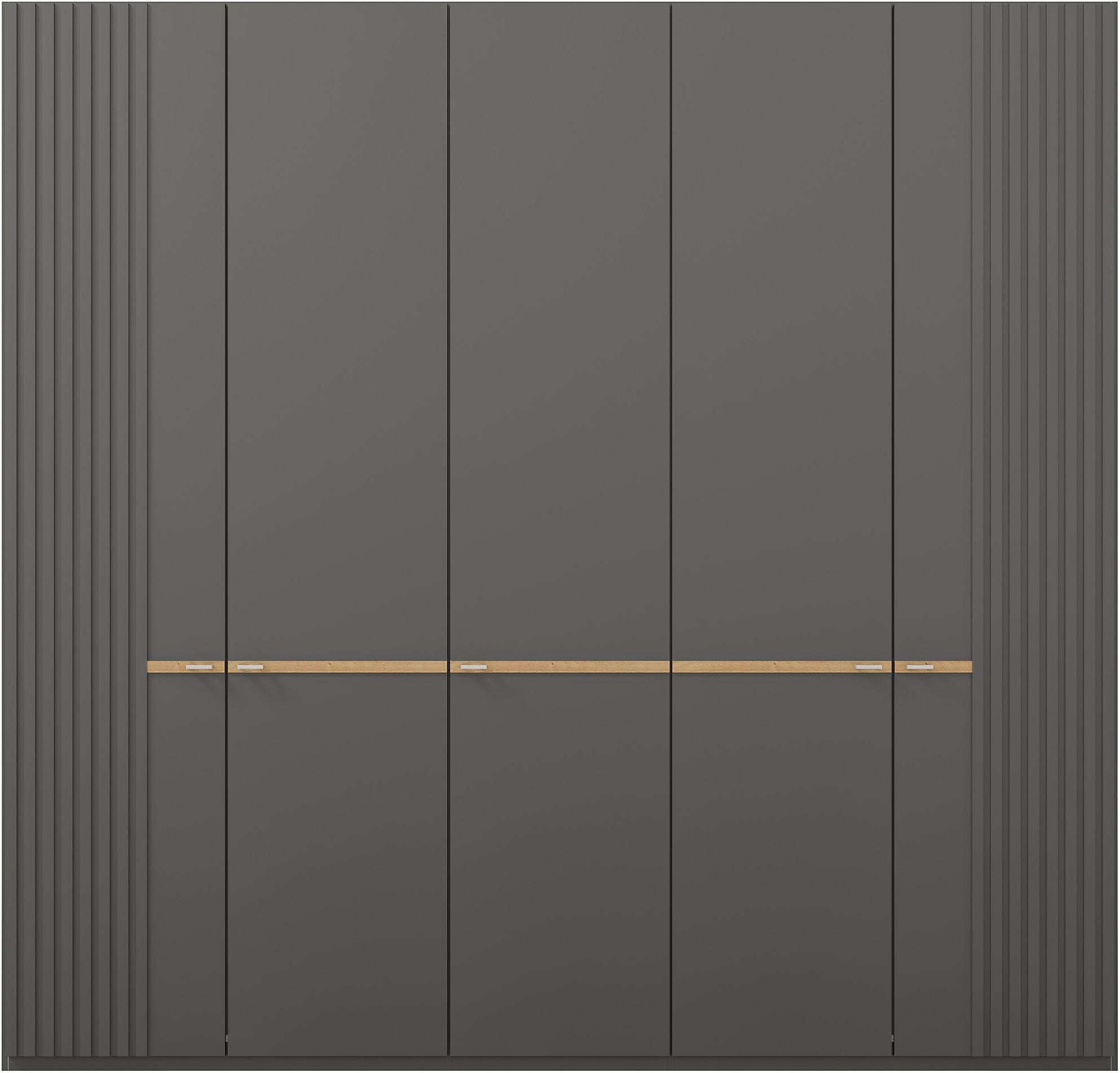 Thumbnail - Musterring Drehtürenschrank "Isabelle", Lamellen in Korpusfarbe, Griffe in silber, versch. Größen und Farben