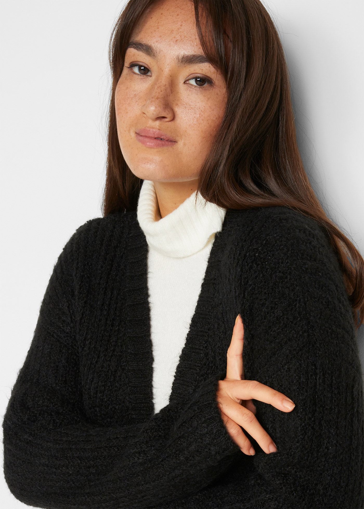 bonprix Strickmantel aus Baumwollmischung, Oversize-Look, Loose fit, unifarben