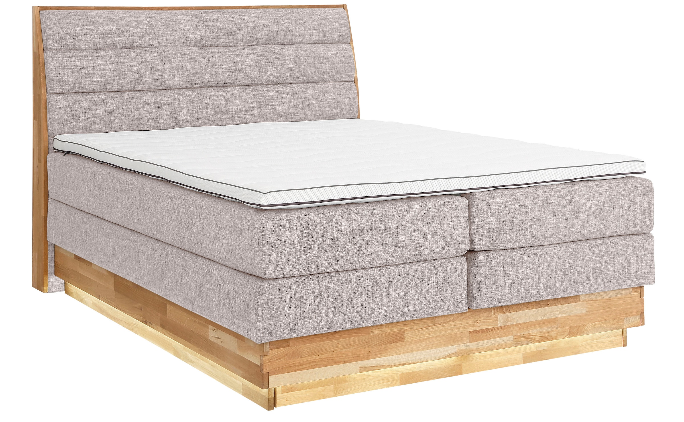 OTTO products Boxspringbett, LED-Beleuchtung, mit zertifizierten, recycelten Bezugsstoffen