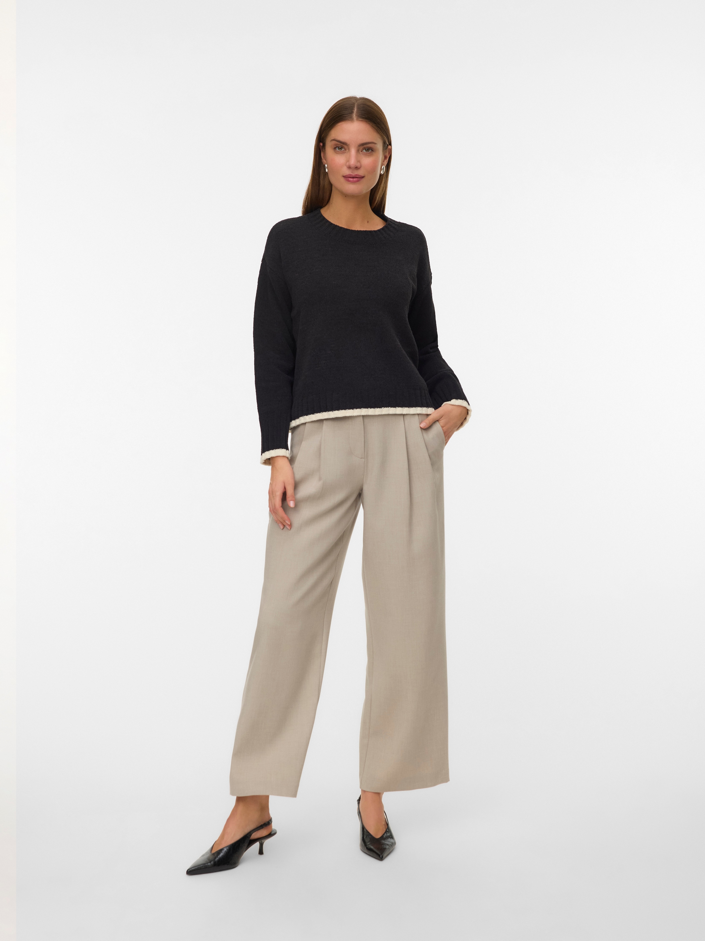 Vero Moda Strickpullover »VMSHADOW LS O-NECK PULLOVER BOO«