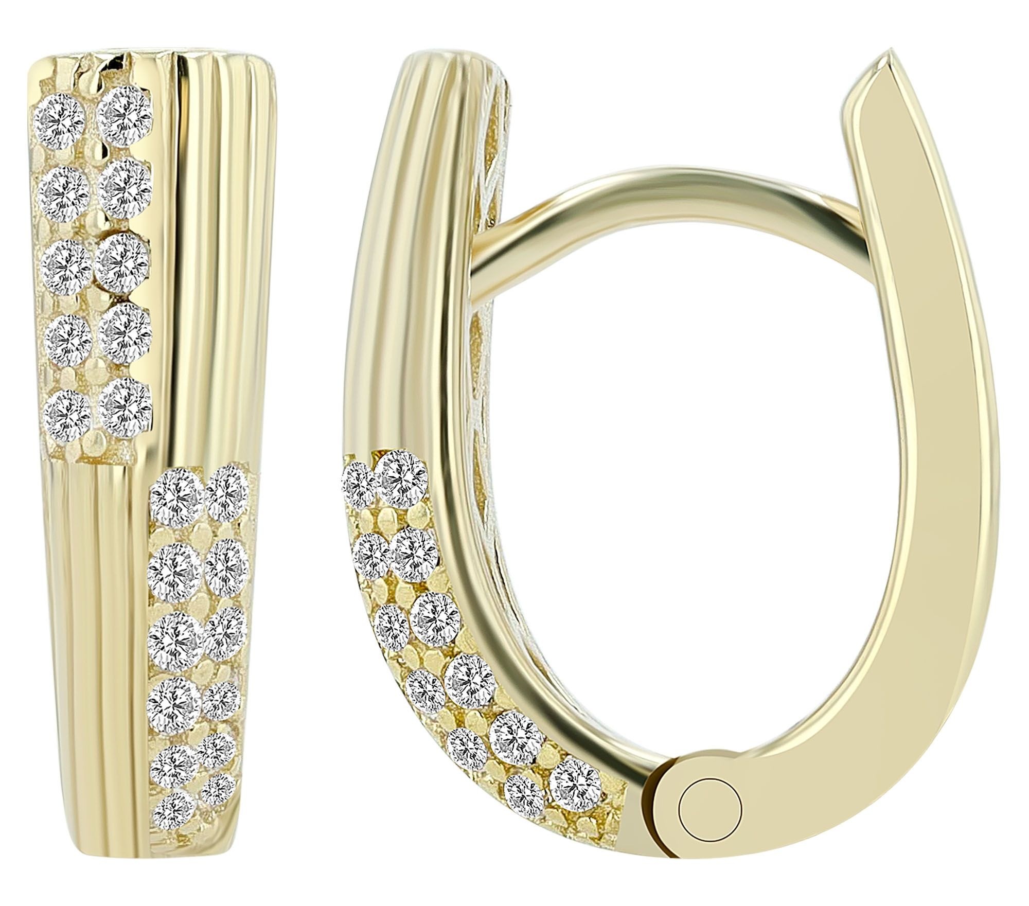 Adelia´s Klappcreolen »Damen Ohrringe – Klappcreole aus 333 Gold mit Zirkonia« Perfekt zum Verschenken an besondere Menschen