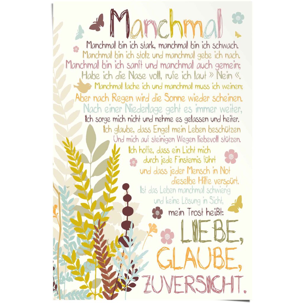 Reinders! Poster »Manchmal«, (1 St.)