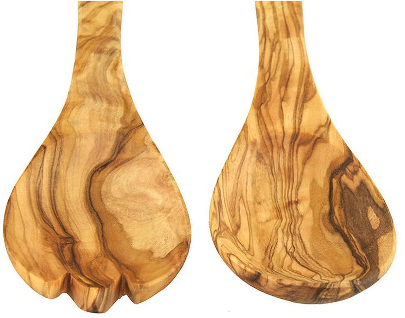 Olivenholz-erleben Kochbesteck-Set »aus naturbelassenem Olivenholz«, (Set, 4 tlg., Kochlöffel, Pfannenwender, 2tlg. Salatbesteck), Schonend zu Pfannen & Töpfen, nachhaltig, geschmacksneutral