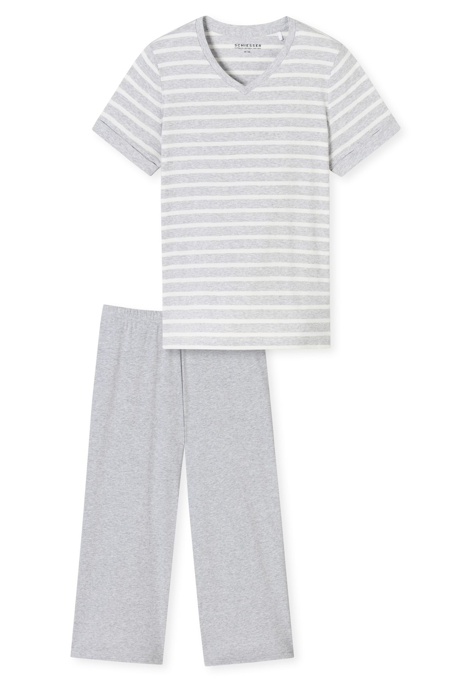 Schiesser Schlafanzug »"Casual Essentials"«, mit modisch umgeschlagenen Ärmeln