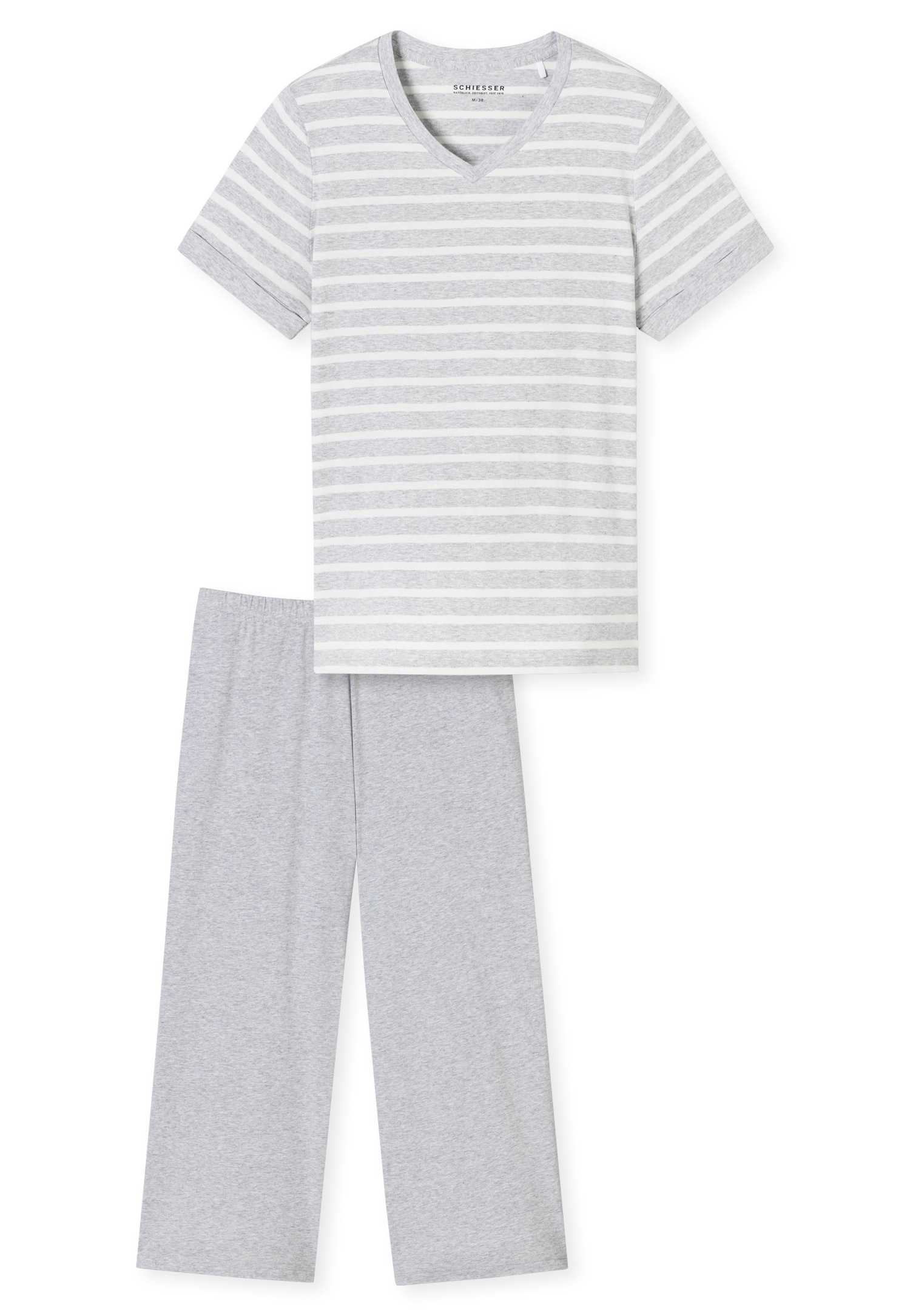 Schiesser Schlafanzug ""Casual Essentials"", mit modisch umgeschlagenen Ärm günstig online kaufen