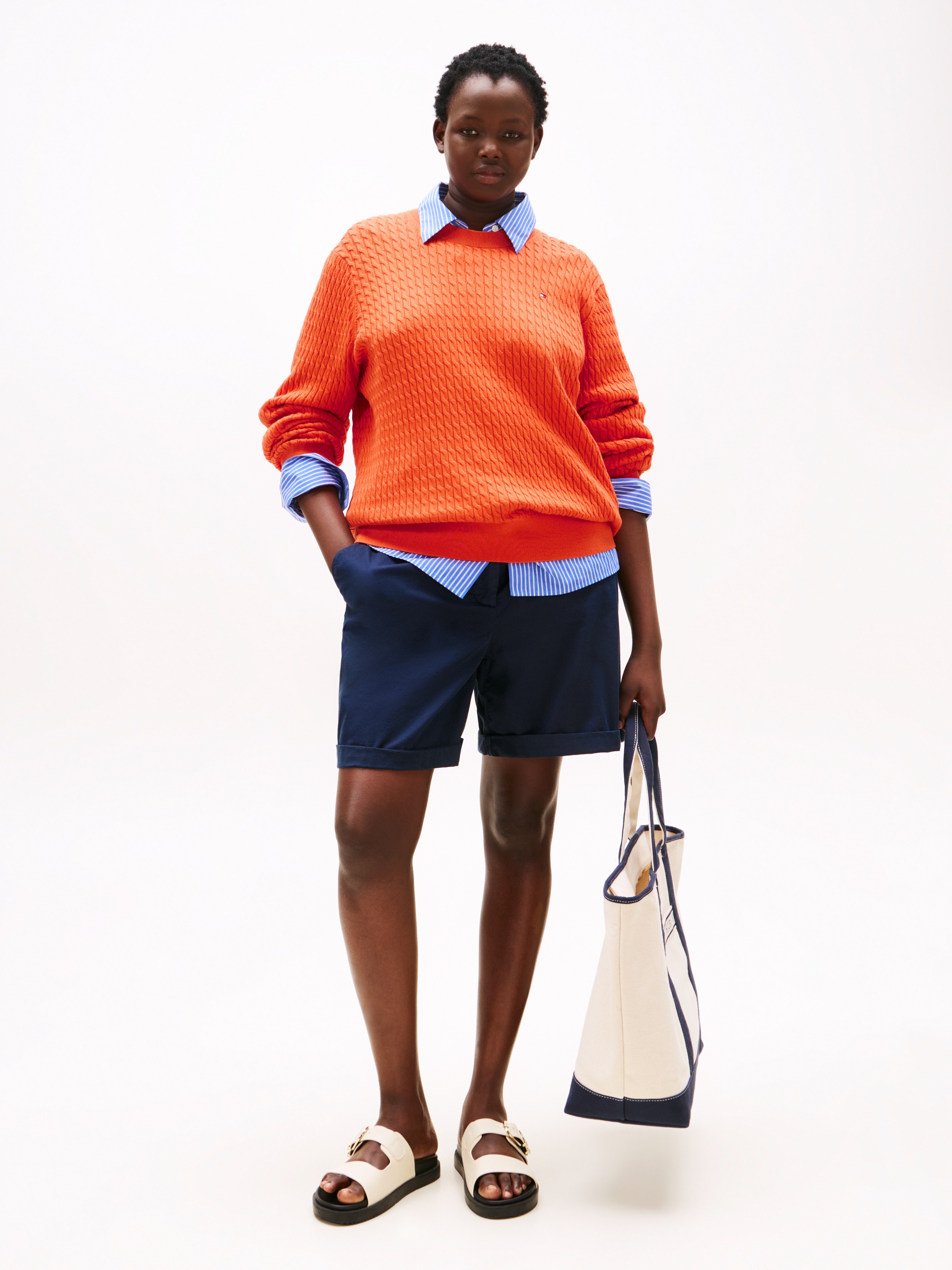 Tommy Hilfiger Curve Strickpullover "CRV CO CABLE FINE GG C-NK LS SWT", in günstig online kaufen