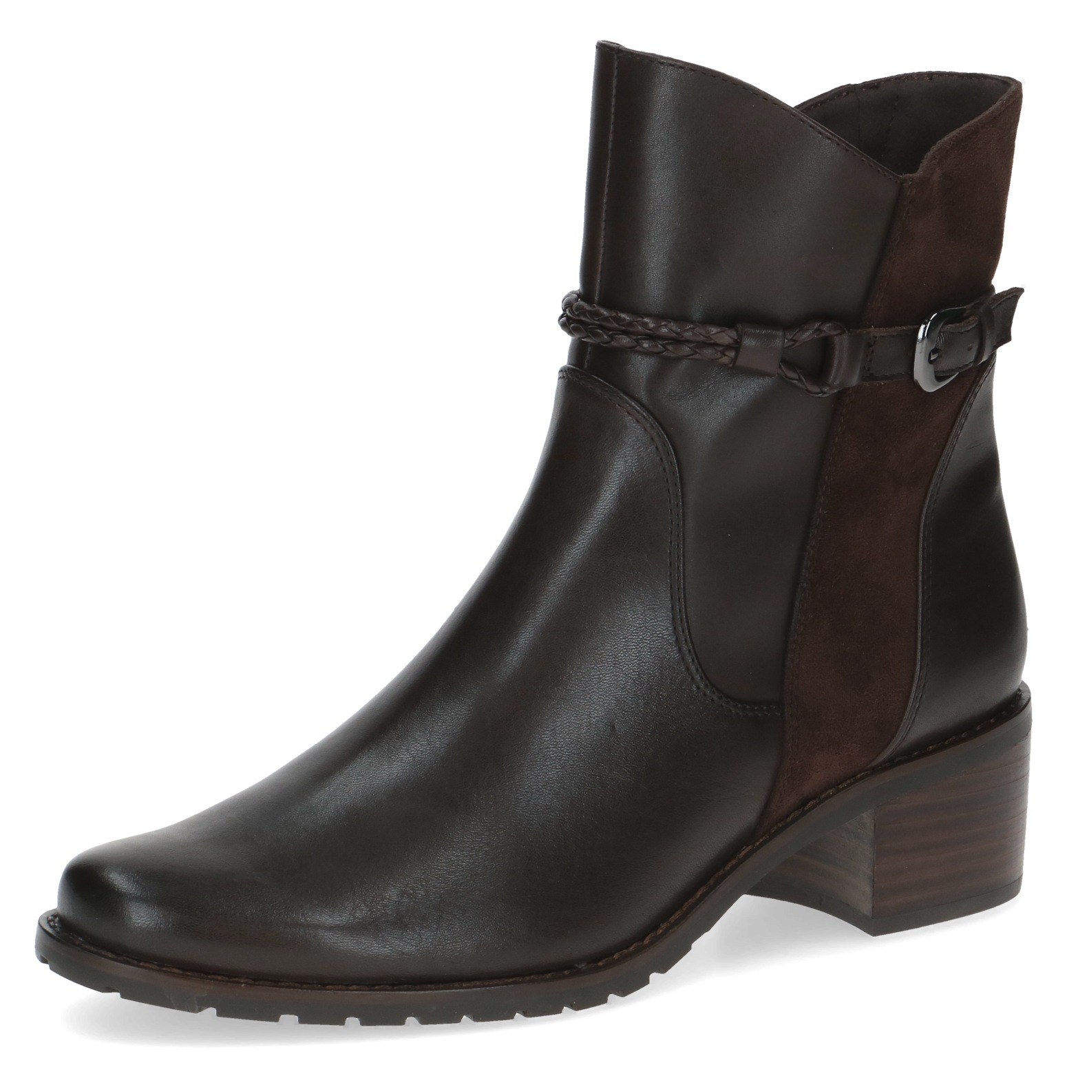 Caprice Stiefelette, Blockabsatz, Businessschuh mit geflochtenem Zierriemch günstig online kaufen