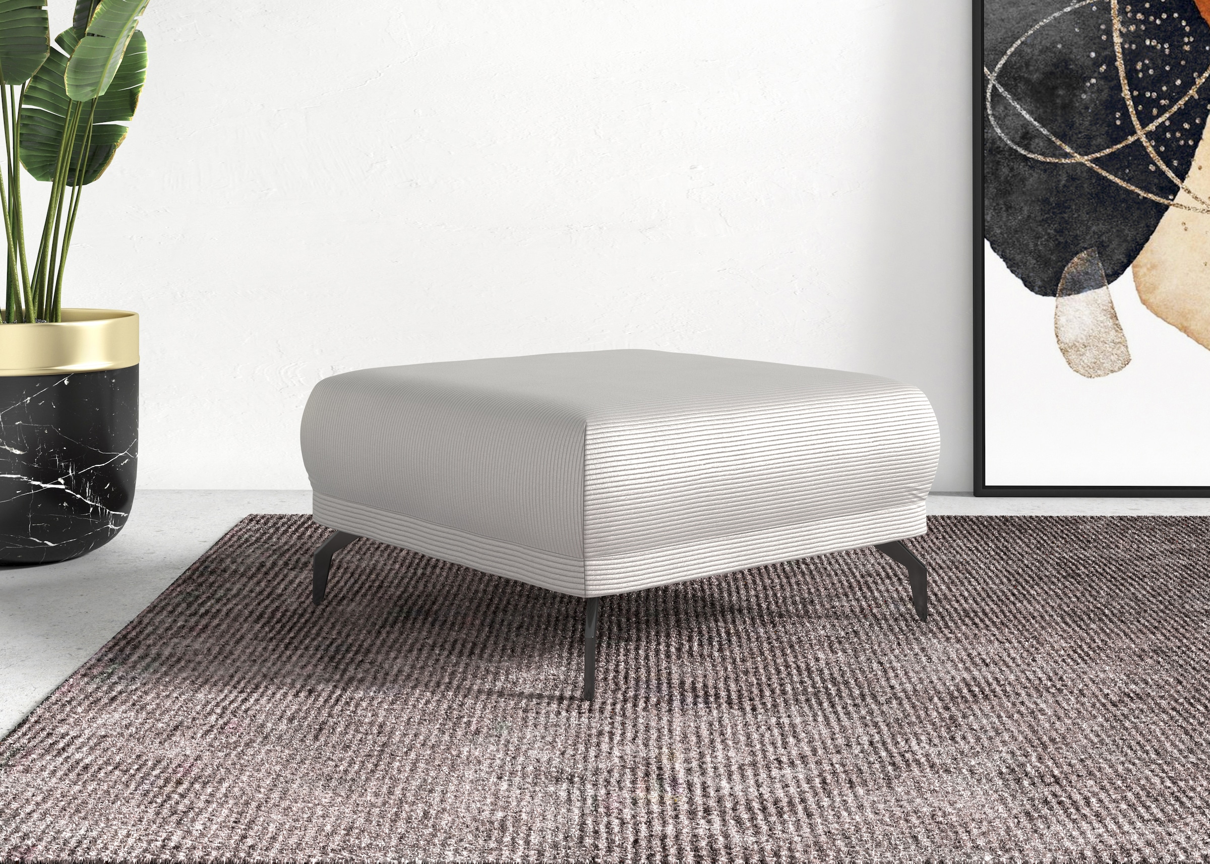 Home affaire Hocker "Coco" Cord-Bezug in 2 Ausführungen, Füßen 15 cm hoch günstig online kaufen