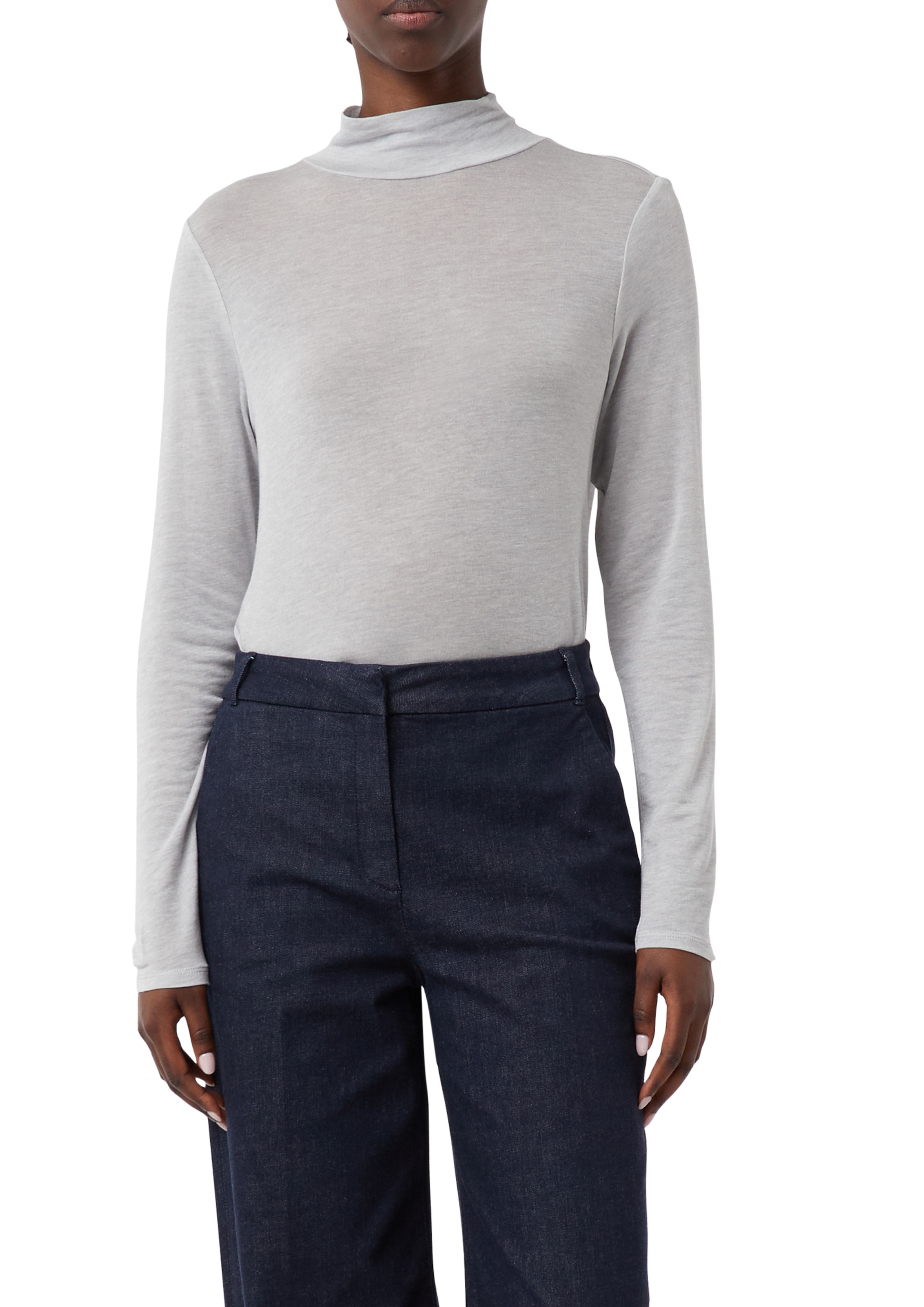 Comma Langarmshirt mit Wollanteil