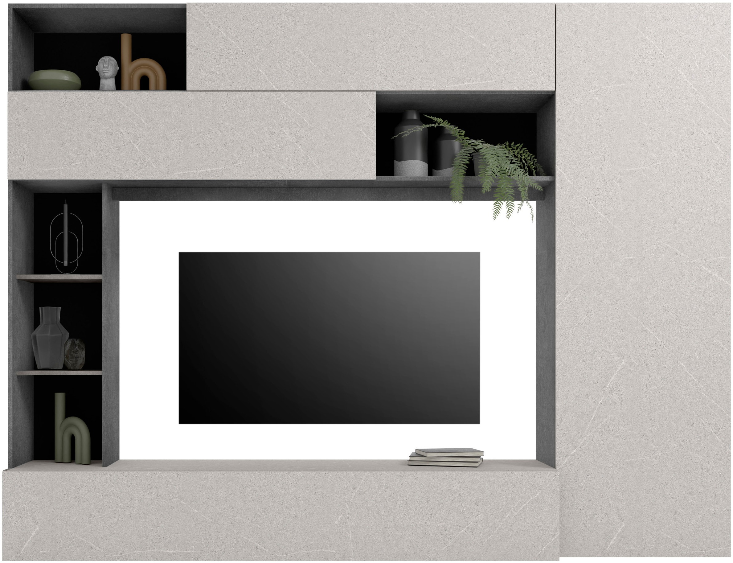 Home affaire Wohnwand "PRATO, Breite 272 cm, Höhe 210 cm, Kompakt-Wohnwand, günstig online kaufen