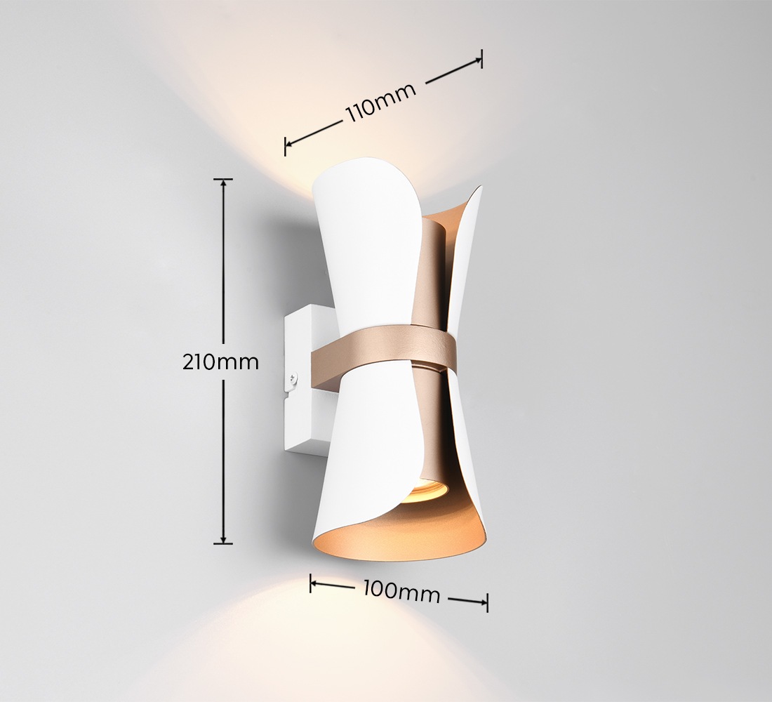 TRIO Leuchten Wandleuchte »COAT, up-and-down Wandlampe exkl 2x GU10 max 10W, zweifarbig« GU10 1 Stk. warmweiß - kaltweiß moderne Design Wandleuchte für wechselbare Leuchtmittel, 21cm hoch