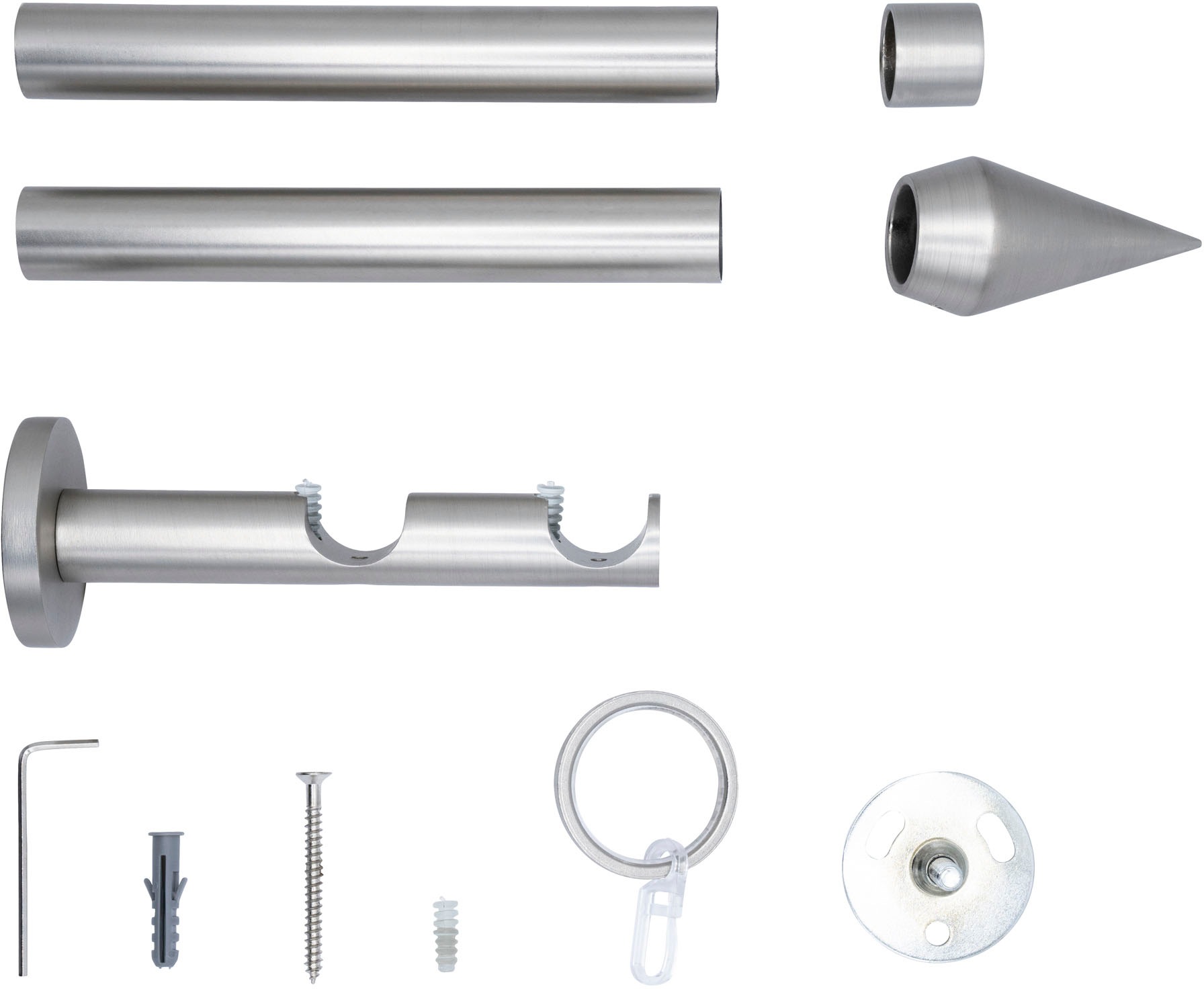 mydeco Gardinenstange »20mm Point Wandträger 14 cm«, 2 läufig-läufig, Fixmaß