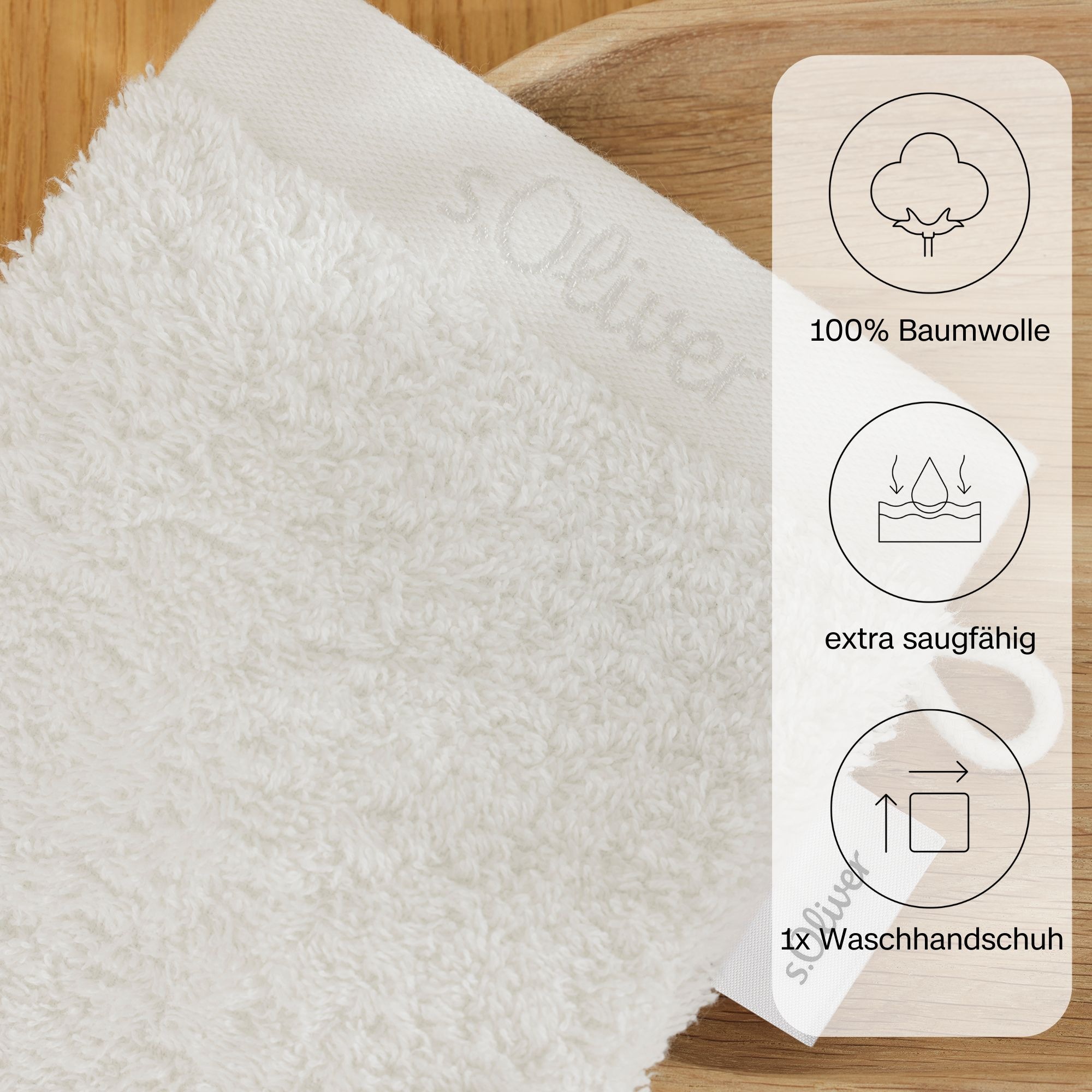 s.Oliver Waschhandschuh »s.Oliver, Premium Qualität, 600 gr/m², auch als Sets erhältlich«, (1 St., Waschlappen 16 x 21 cm), große Farbauswahl, auch als Duschtuch, Handtuch, Gästetuch