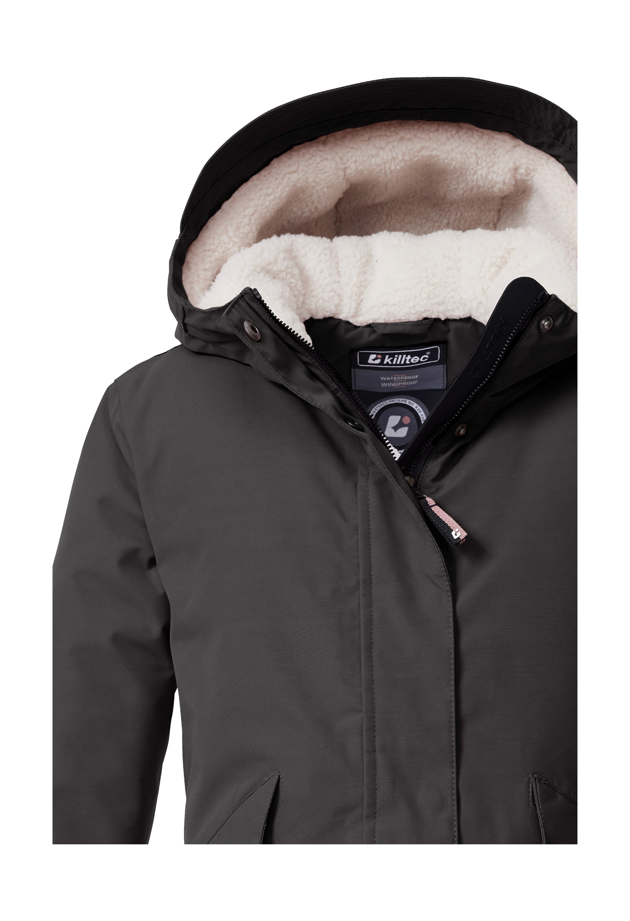 Killtec Funktionsjacke »KOW 235 GRLS JCKT«, Wind- und wasserdichte Kids-Jacke mit Teddyfell, PFAs-frei imprägniert
