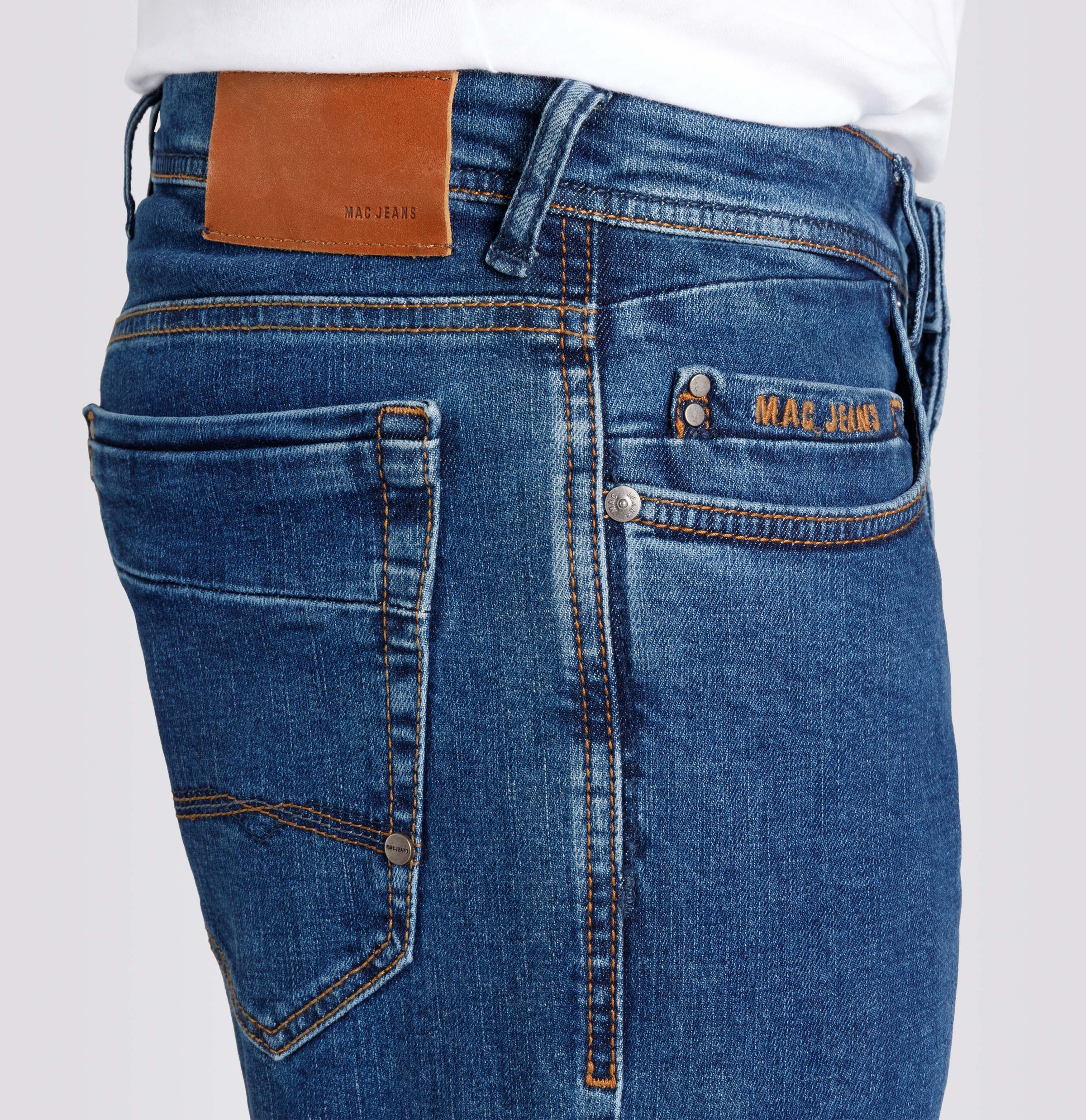 Regular-fit-Jeans MAC "Ben", Herren, Gr. 32, Länge 32, blau (schwarz stonewash), Denim/Jeans, Obermaterial: 99% Baumwolle, 1% Elasthan, Jeans 3