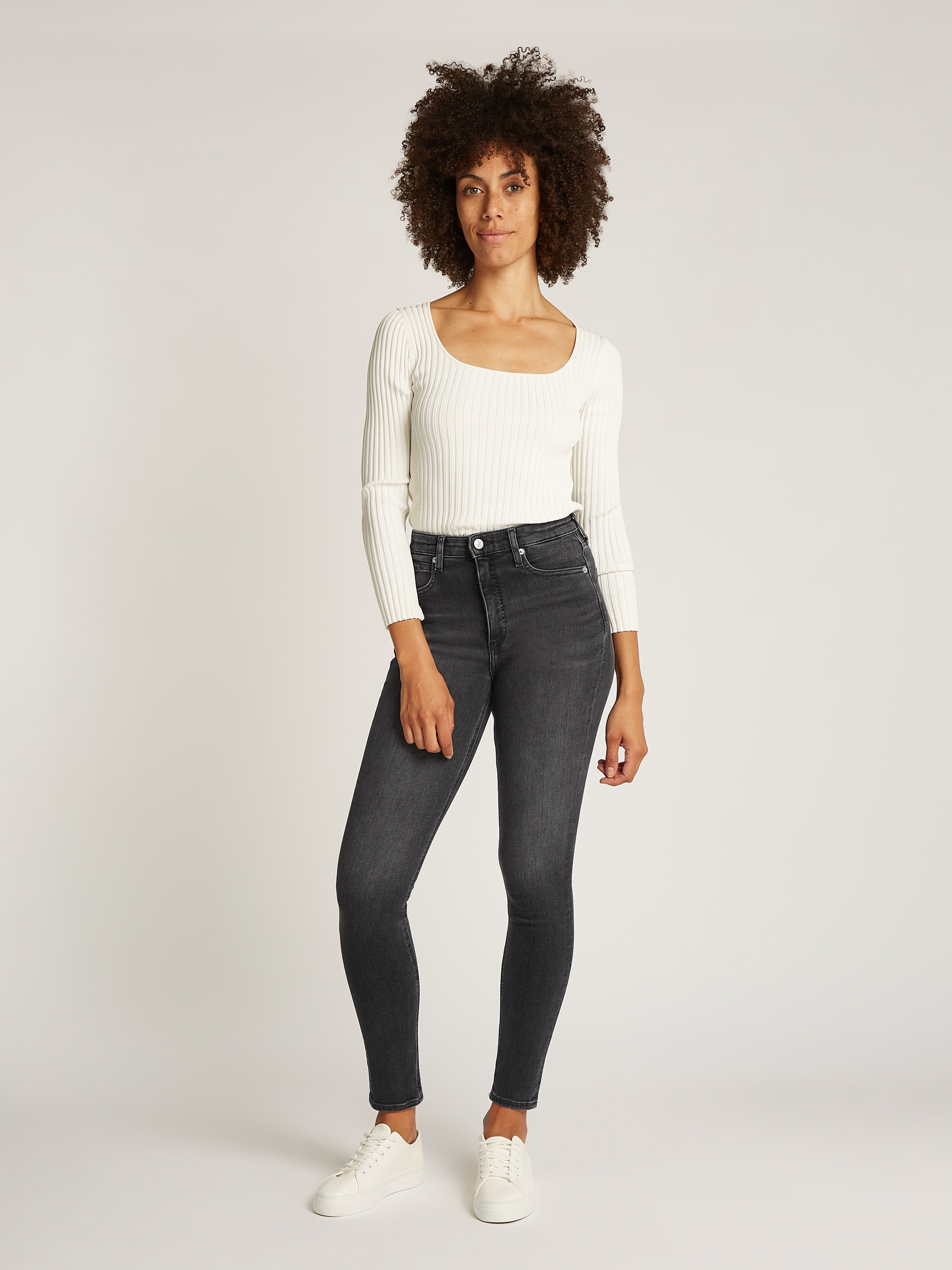 Calvin Klein Jeans Skinny-fit-Jeans »HIGH RISE SKINNY«, mit Coinpocket, leichte Stoned wash Optik