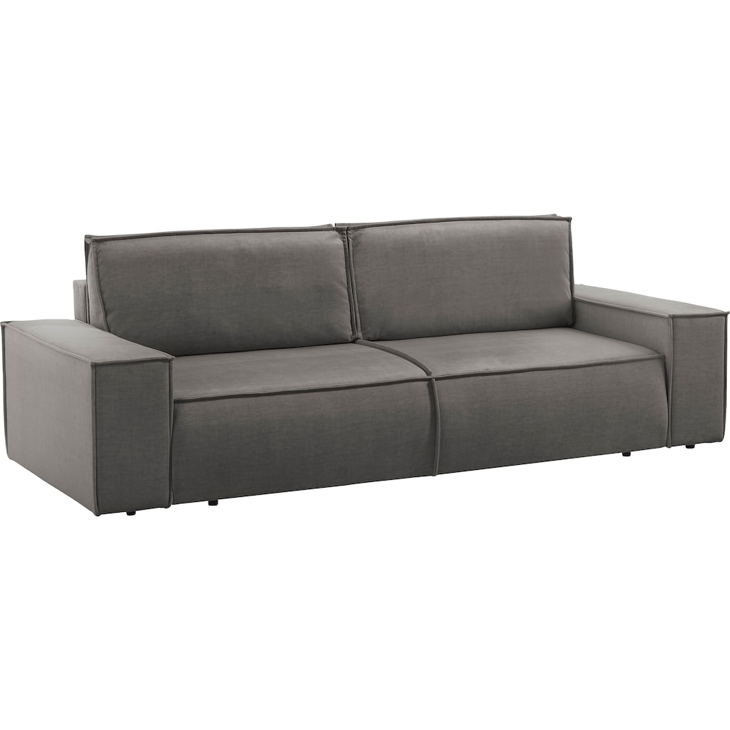 Home affaire 3-Sitzer »SHERWOOD Schlafsofa (257cm) Cord, Samtvelours, Vintage-Lederoptik«