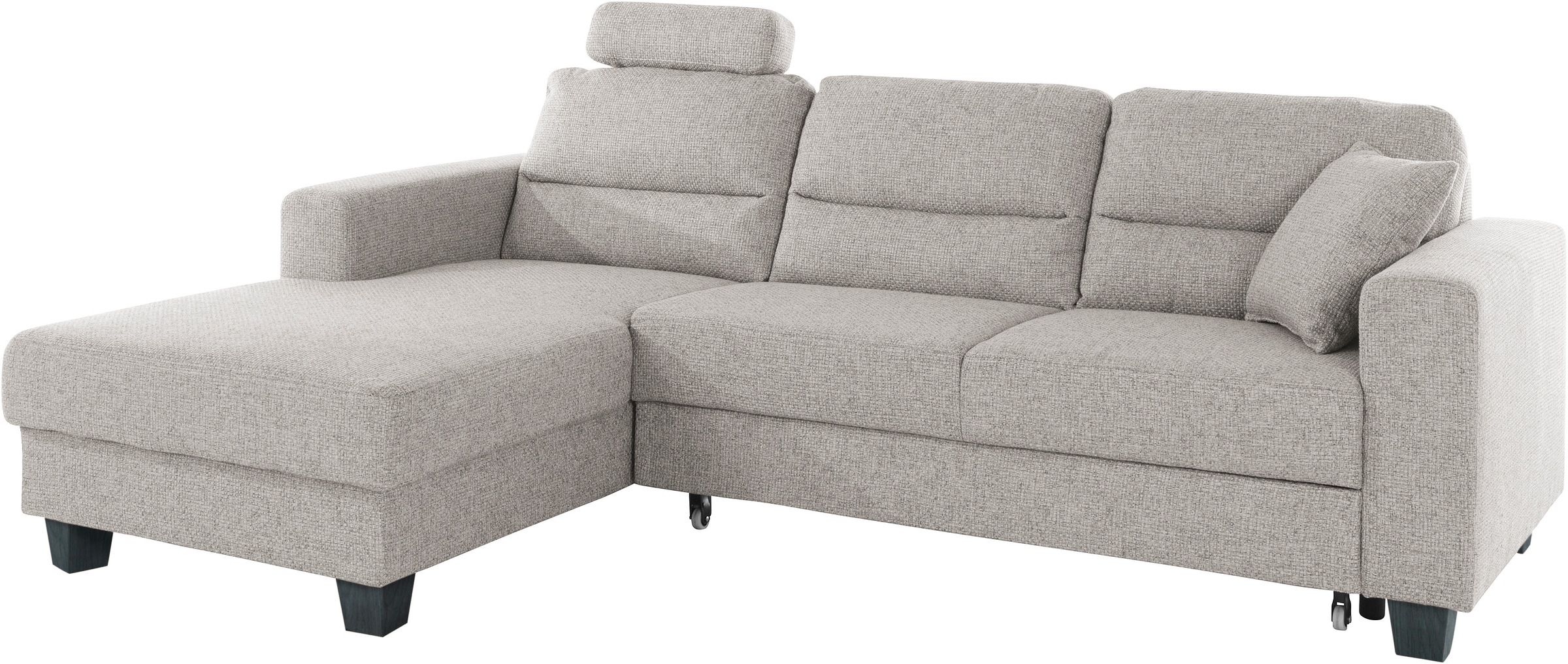 TRENDMANUFAKTUR Ecksofa »Chamber, zeitlos und modern, bequem mit hohem Sitzkomfort, L-Form«, inklusive einer Kopfstütze, wahlweise mit Schlaffunktion