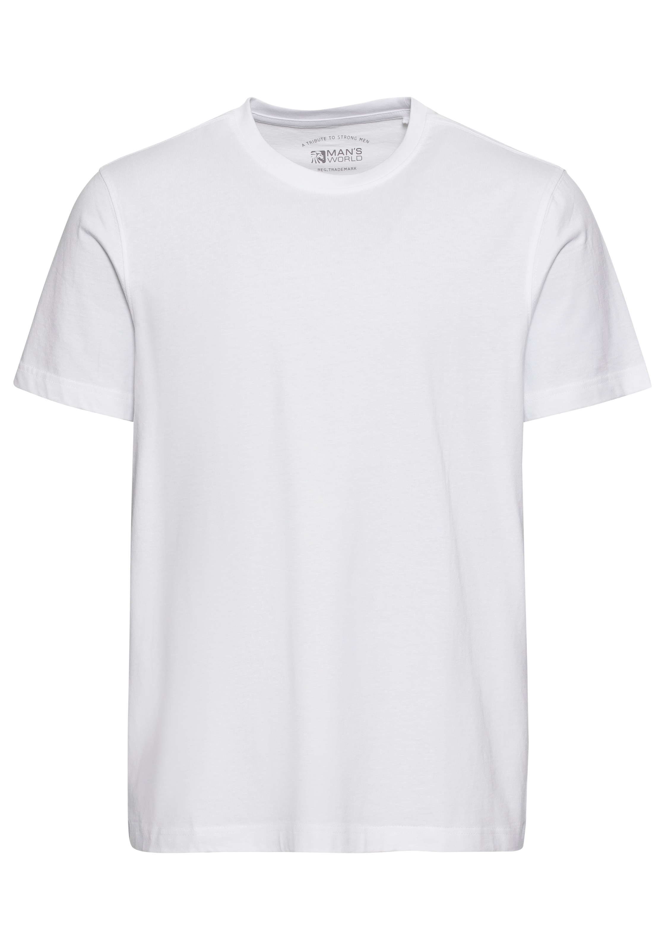 Man's World Rundhalsshirt, (Packung, 2 tlg., 2er Pack), Kurzarm, unifarben, Rundhals, aus Baumwolle
