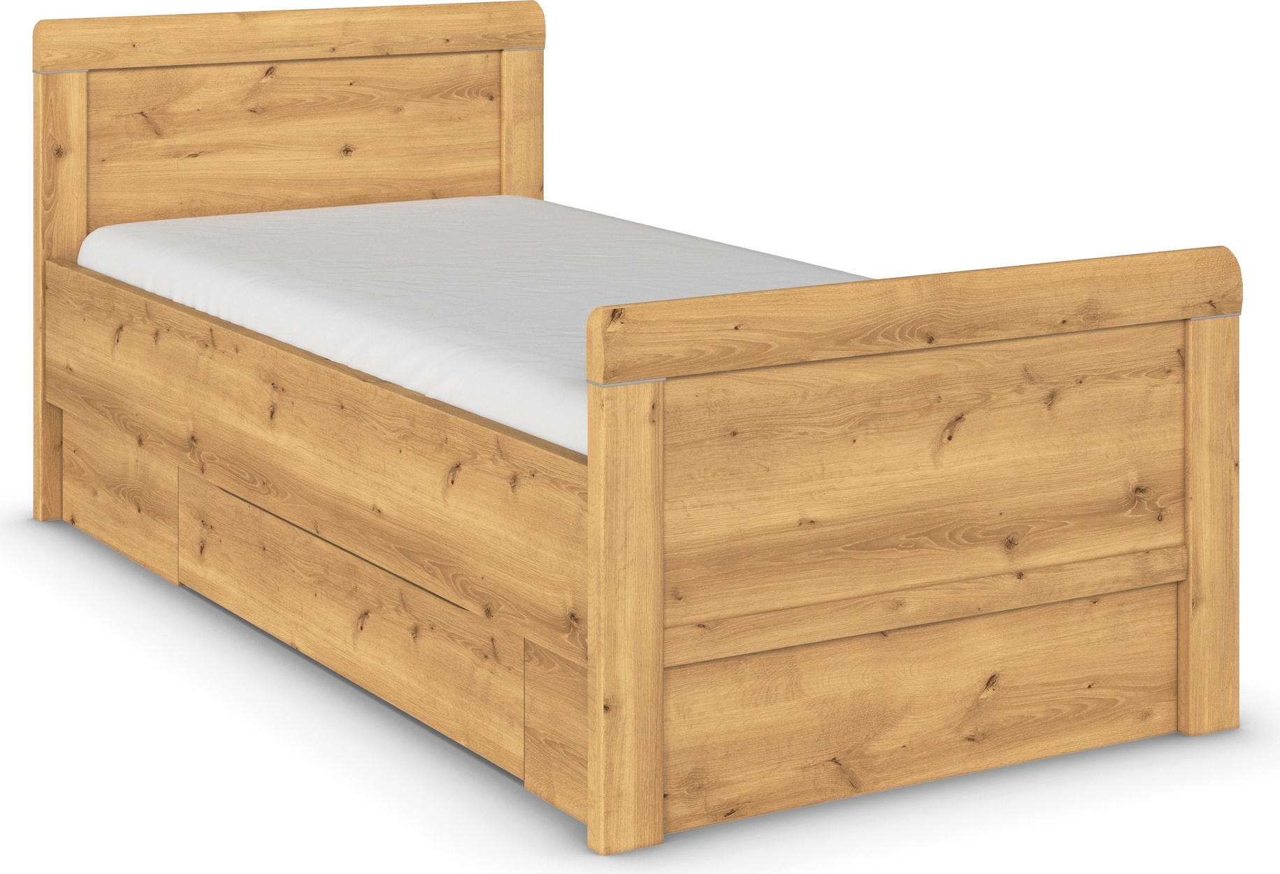 rauch "Bett Einzelbett Stollenbett Bettkästen EVELYN" in Komforthöhe mit Holzkopfteil sowie Schubladen MADE IN GERMANY