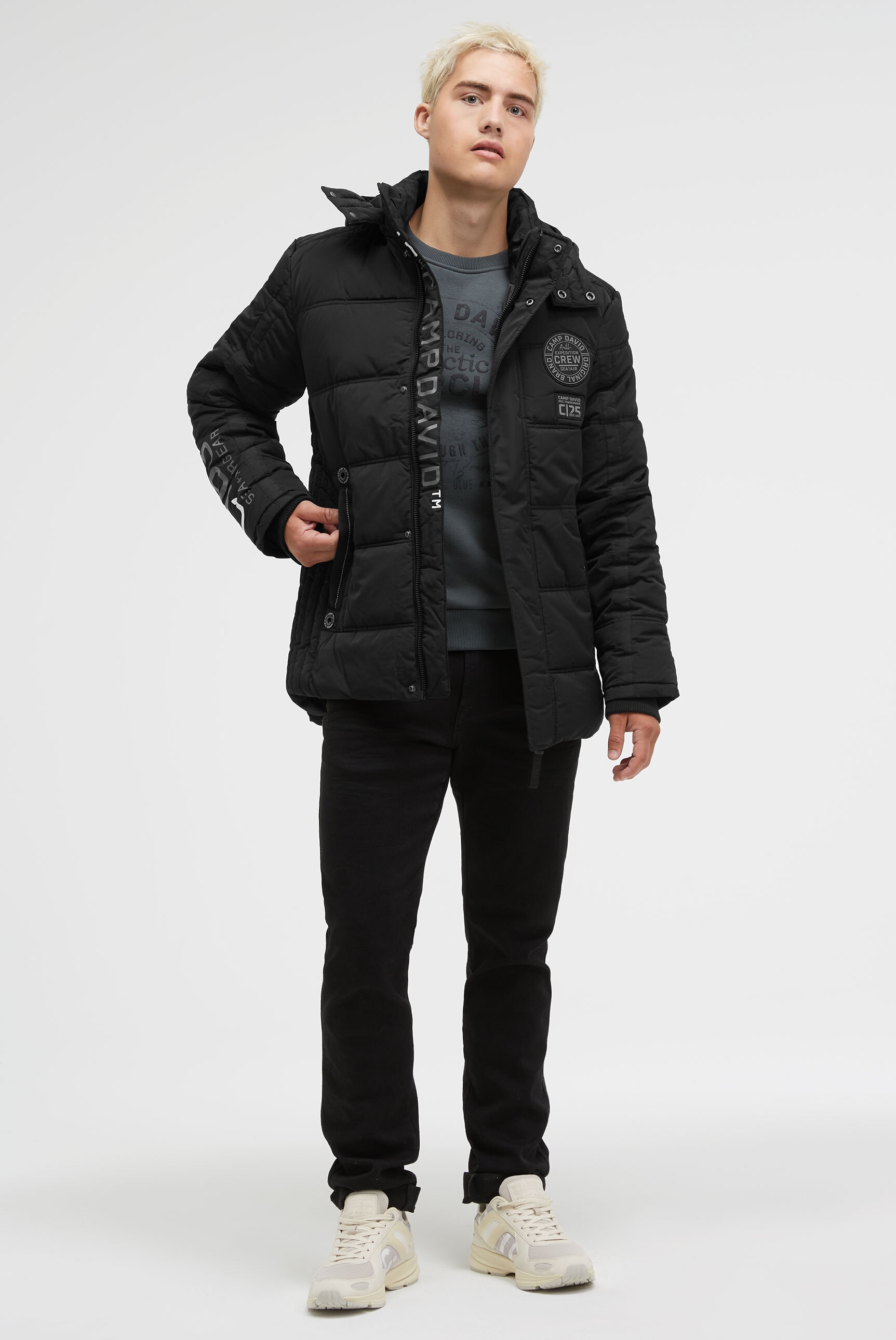 CAMP DAVID Winterjacke mit Kapuze mit Innentaschen