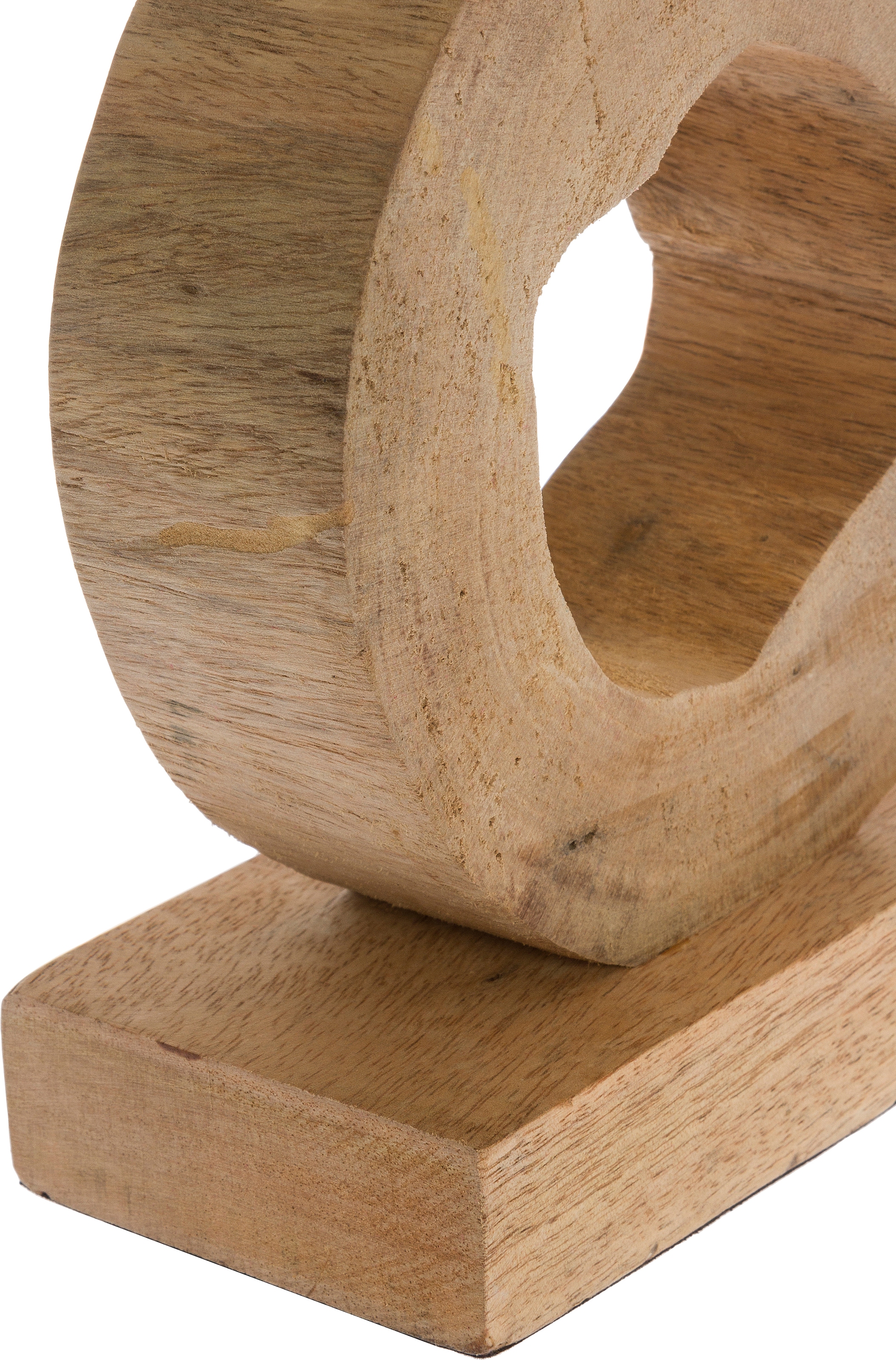 Myflair Möbel & Accessoires Dekoobjekt, Skulptur, natur, Höhe 32 cm, aus Holz, Vogel auf Ring, Wohnzimmer