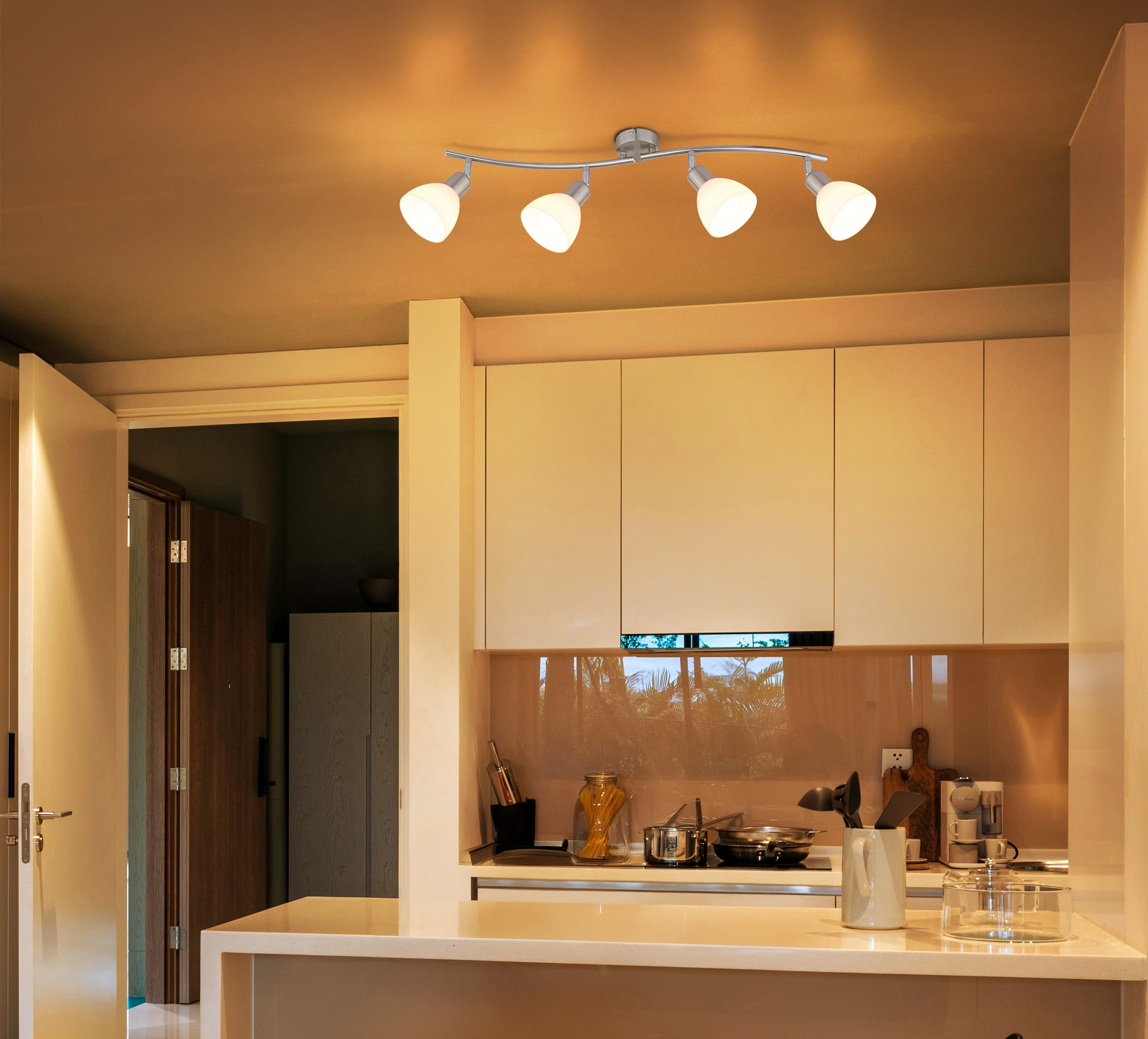 NOWA LED Deckenleuchte »MALTE« E14 1 Stk. Warmweiß Deckenstrahler Glas opal Gläser Wohnzimmer Flur Schlafzimmer