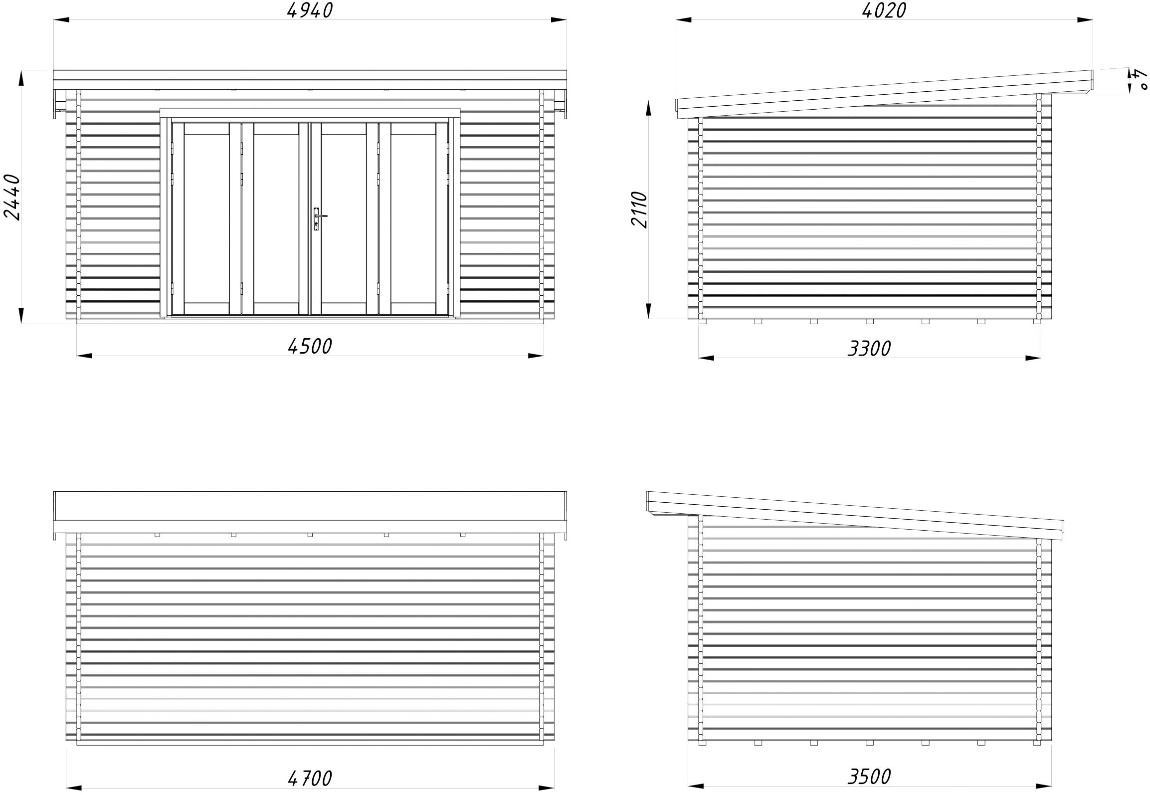 Palmako Gartenhaus »Lea Bifold« verschiedene Farben