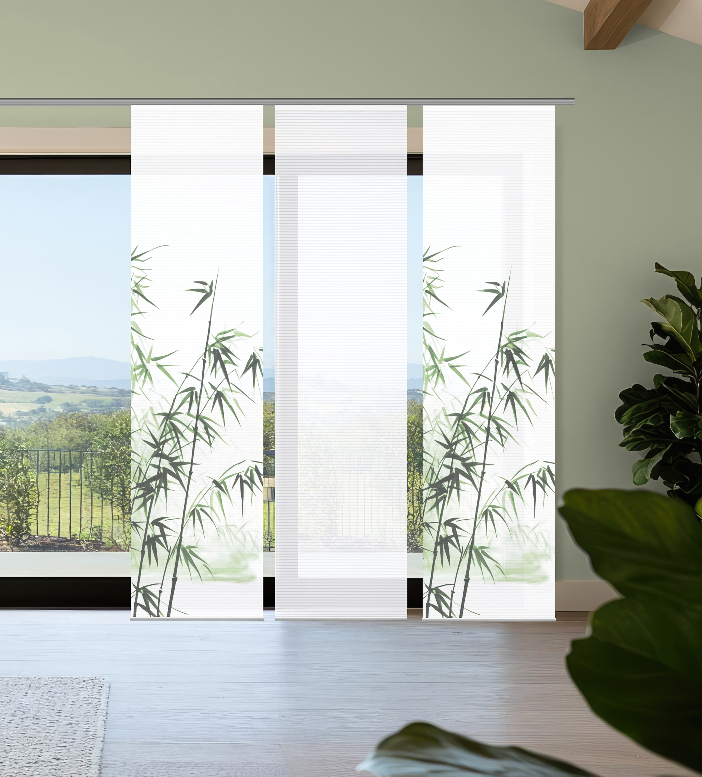HOME in green Schiebegardine "RUFUS" Paneelwagen 3 Stk. tlg. Bambusoptik, S günstig online kaufen