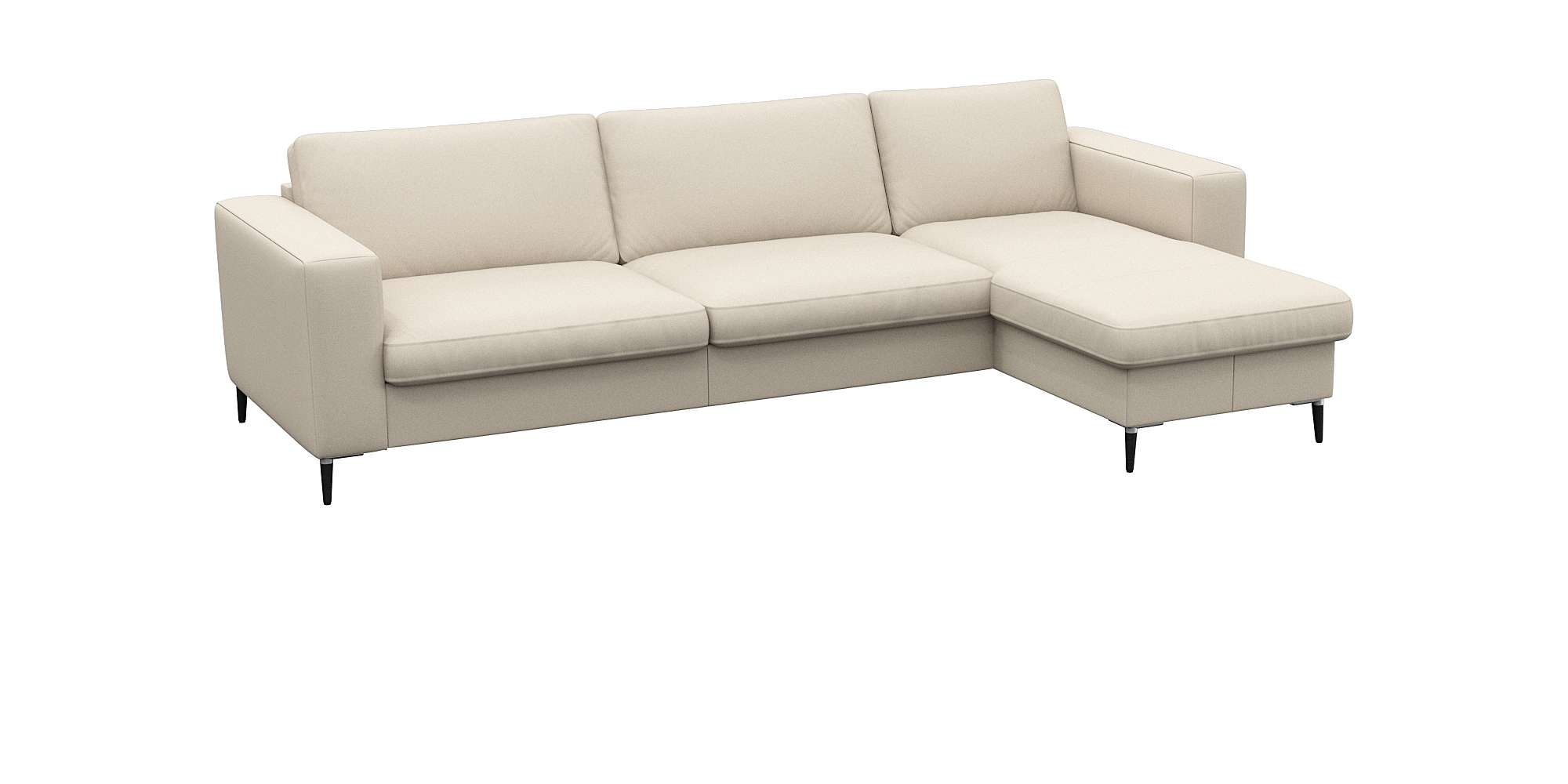 FLEXLUX Ecksofa »Fiore, superbequemer Sitzkomfort durch Kaltschaum im Sitz, L-Form«, breite Armlehnen, Füße Alu+schwarz