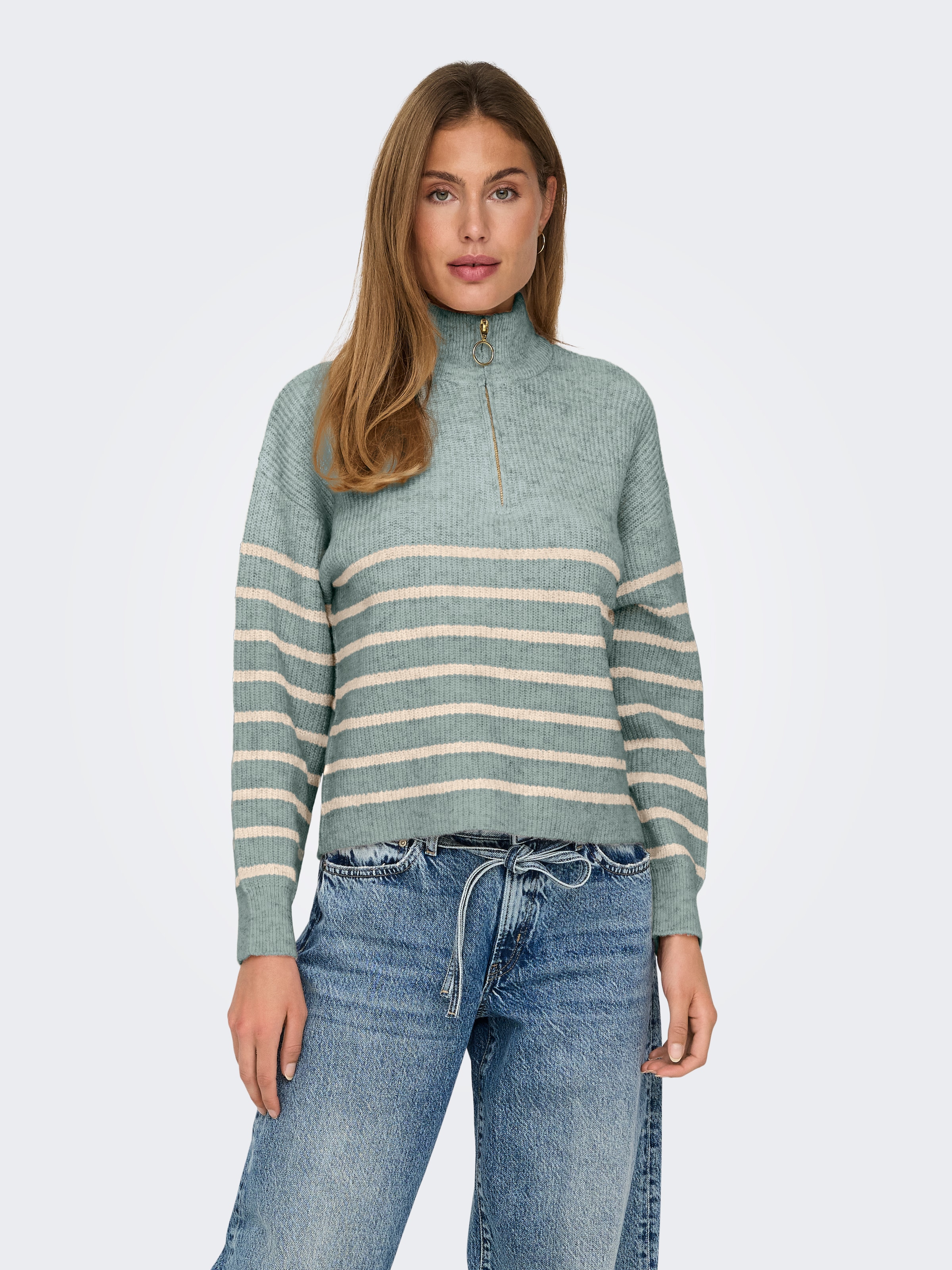 ONLY Strickpullover "ONLTOKYO L/S ZIP PULLOVER KNT NOOS" günstig online kaufen