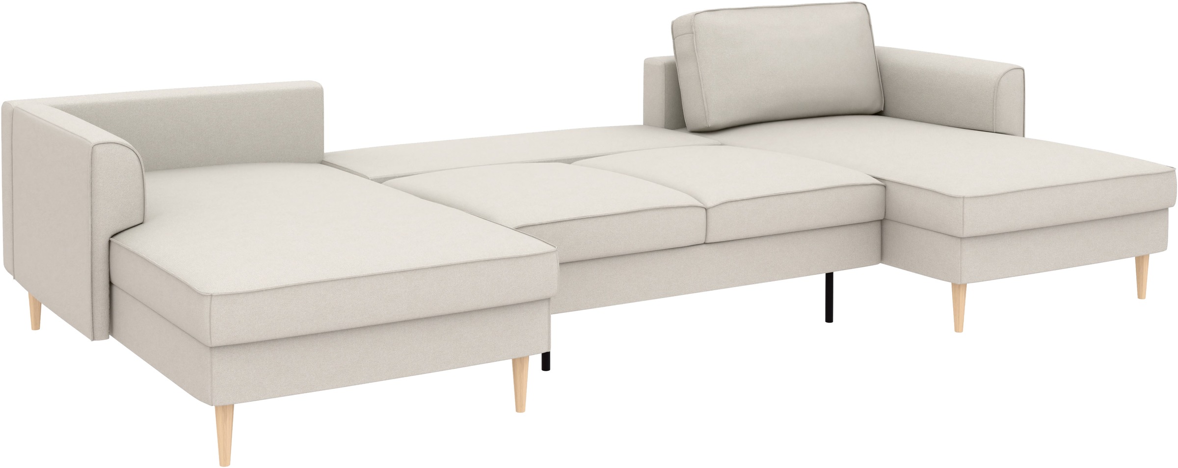 Home affaire Wohnlandschaft »Booster Couch wahlweise mit Schlaffunktion und Bettkasten-auch in Cord«, Sofa in U-Form, Breite 305 cm