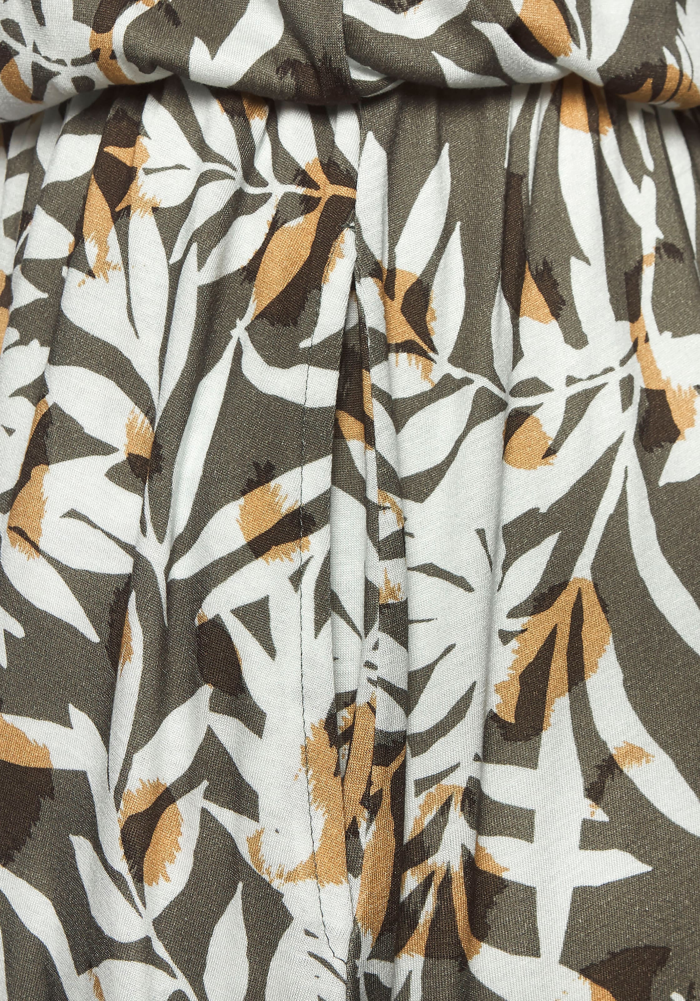 Vivance Jerseykleid, mit Blätterdruck, kurzes Sommerkleid, Strandkleid
