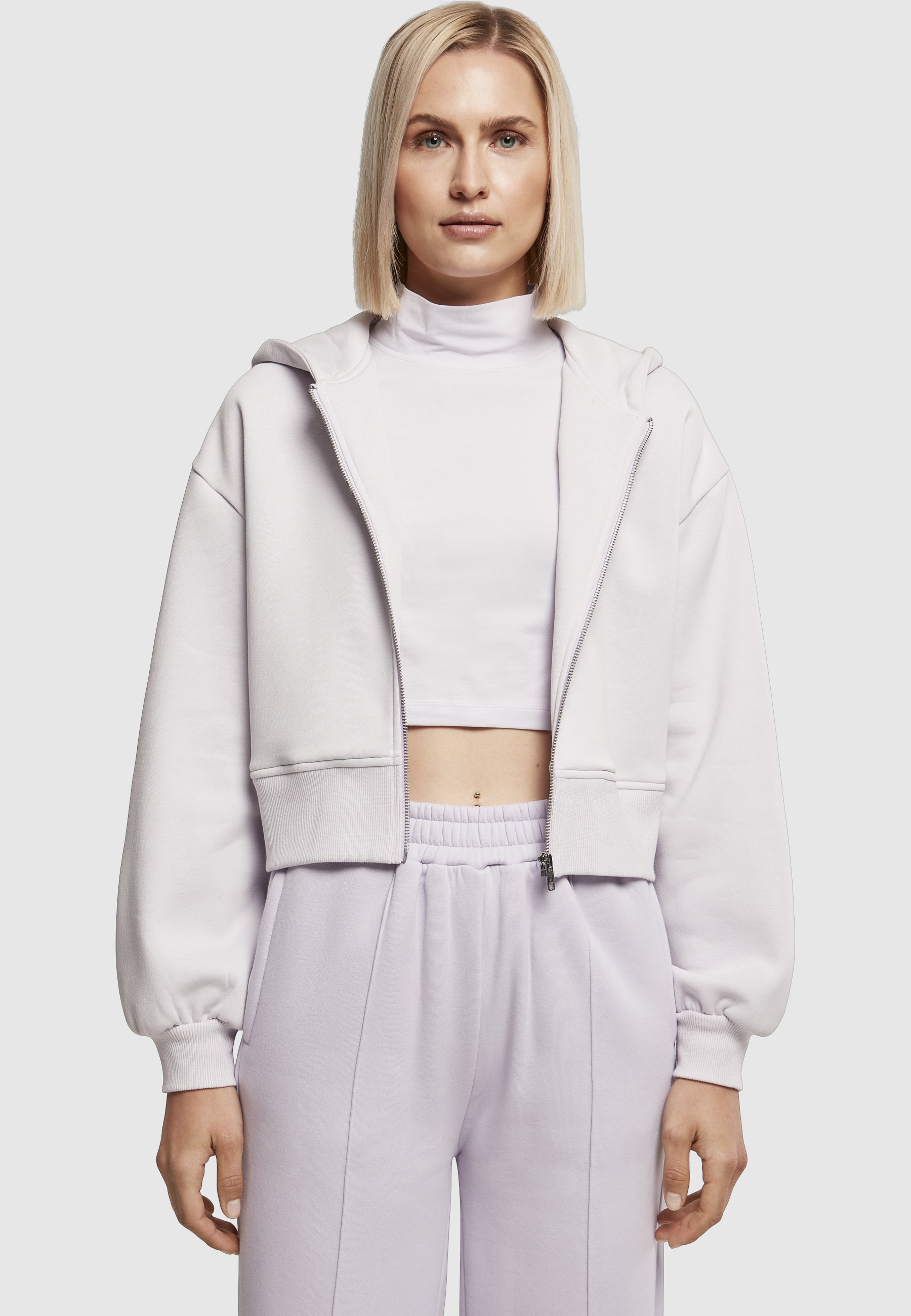 URBAN CLASSICS Sweatjacke »Urban Classics Damen Ladies Short Oversized Zip Jacket« 1 Stk.