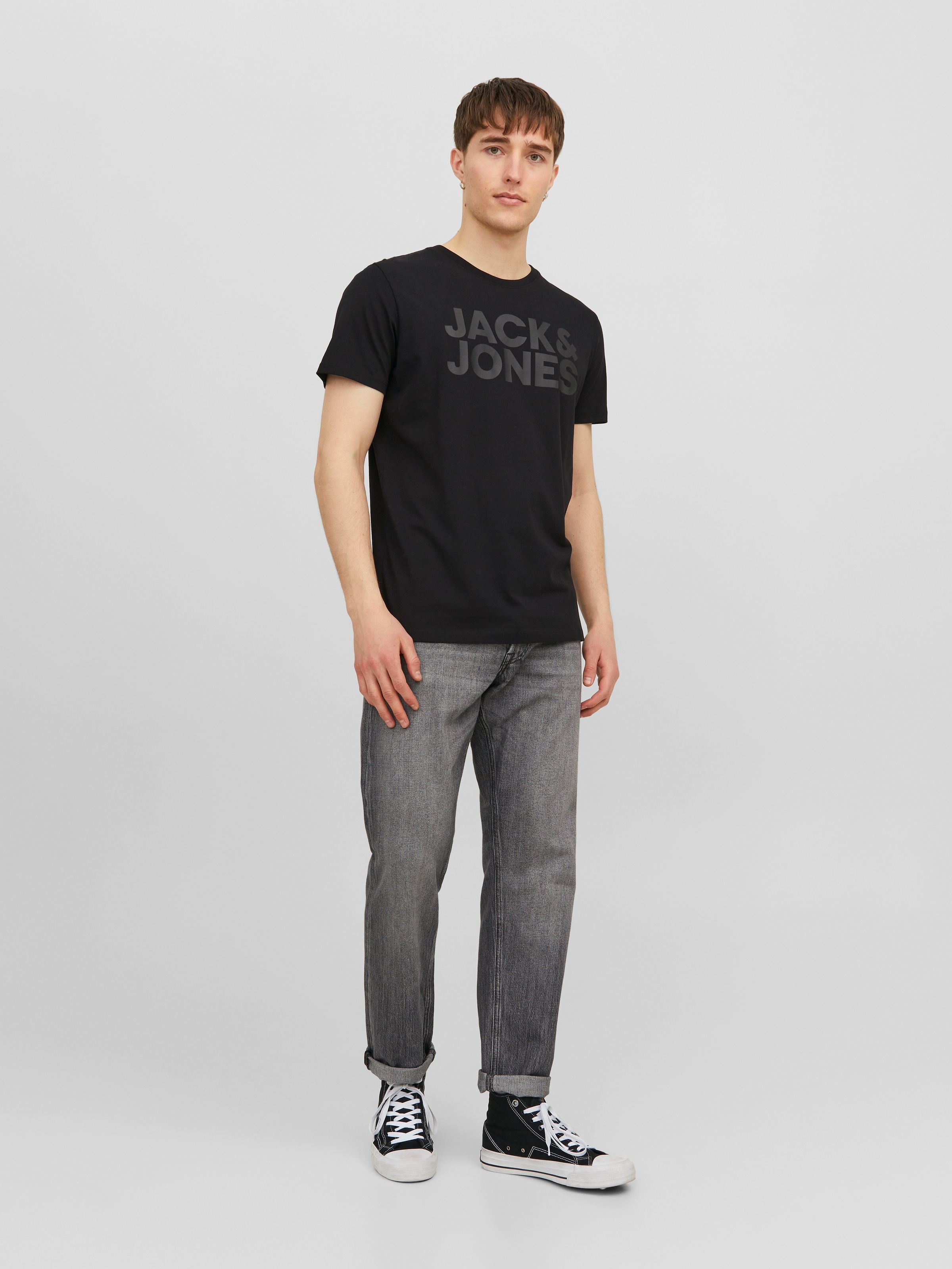 Jack & Jones T-Shirt »JJECORP Herren-Tee mit figurbetonter Silhouette« bedruckt, modisch, schmal, Baumwolle, Rundhals