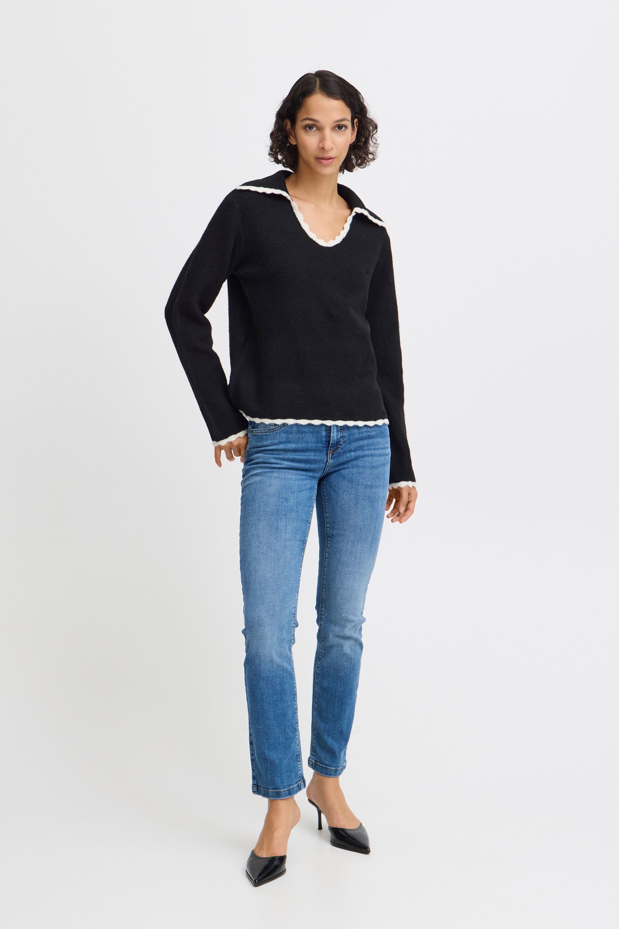 b.young Strickpullover »Strickpullover BYNINNA W. COLLAR -«