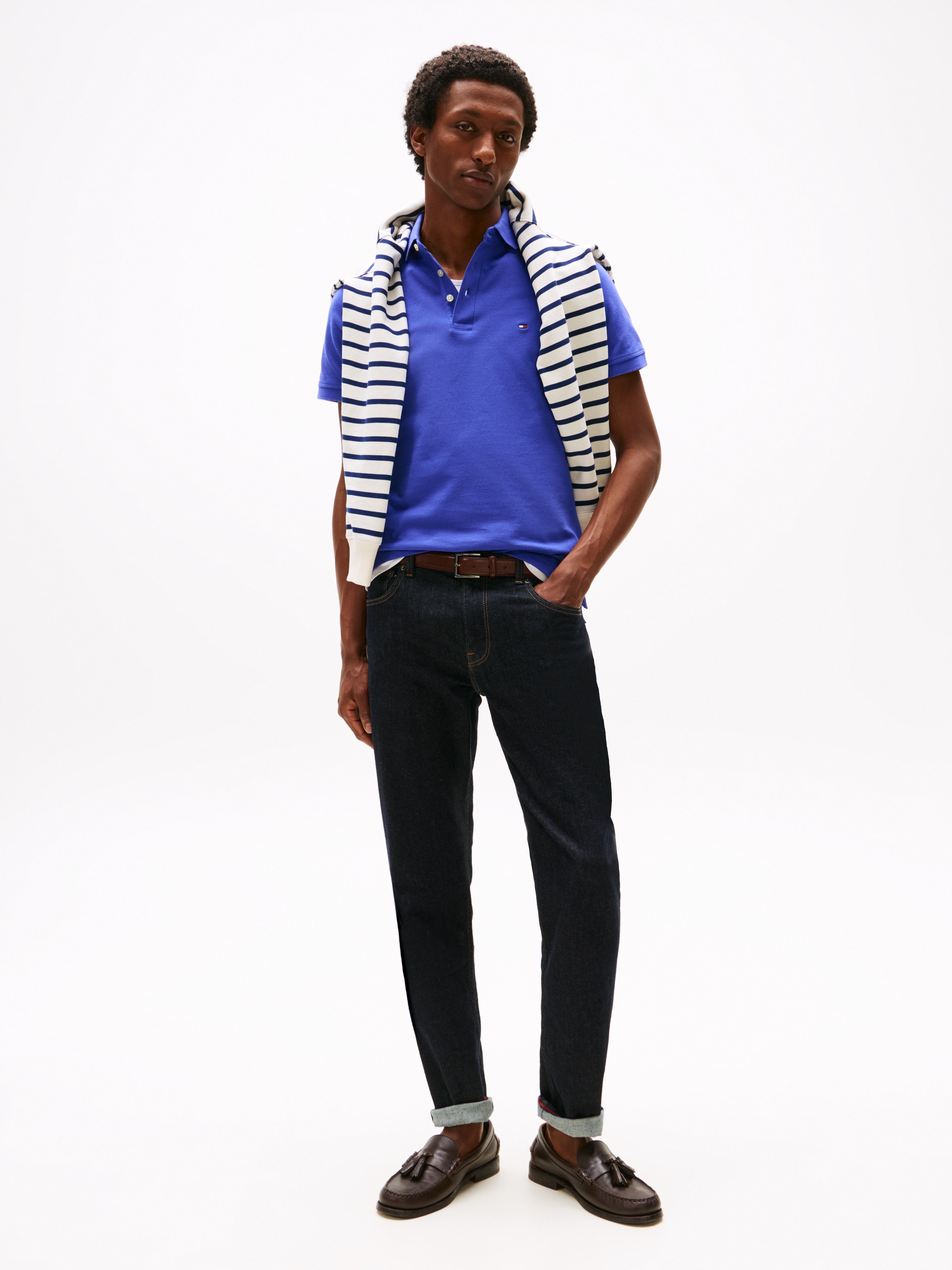 Tommy Hilfiger Poloshirt "1985 SLIM POLO", Markenstickerei, aus Baumwoll-Pi günstig online kaufen