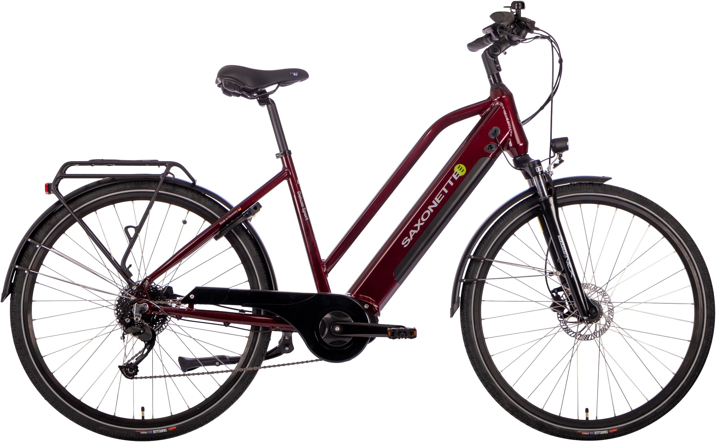 SAXONETTE E-Bike "Deluxe Sport Lady", 9 Gang, Shimano, Alivio, Mittelmotor 250 W, Pedelec, Elektrofahrrad für Damen u. H