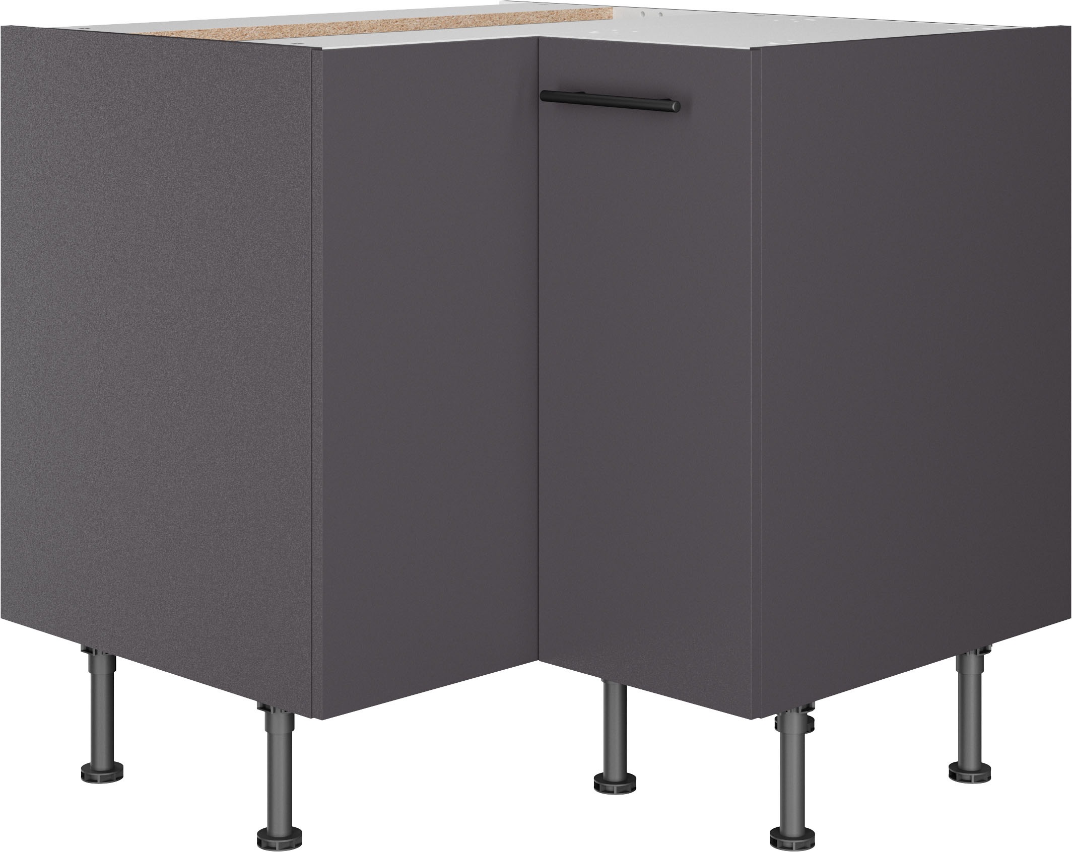 OPTIFIT Eckunterschrank Breite 90 x 90 cm, mit 2 Türen, höhenverstellbare Füße