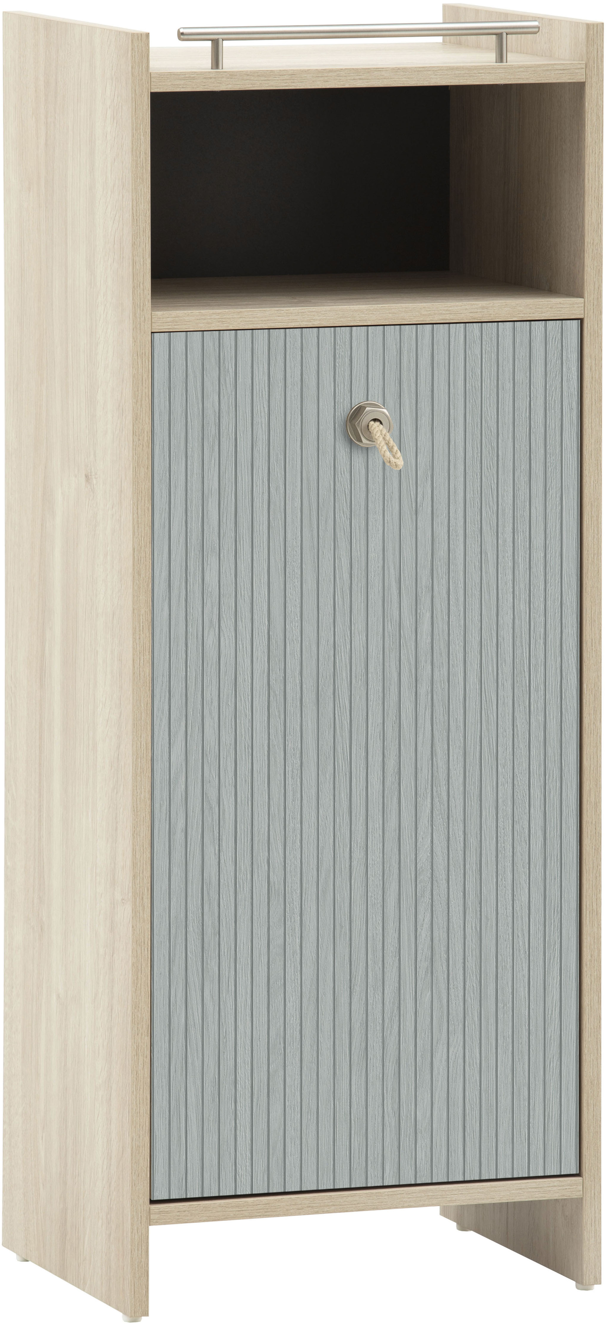 Schildmeyer Midischrank "SONDERBY, 1 Tür & 1 offenes Fach, Höhe 104,2 cm, MADE IN GERMANY" 1 Stk. tlg. Seilgriffe im maritimen Look, MADE IN GERMANY