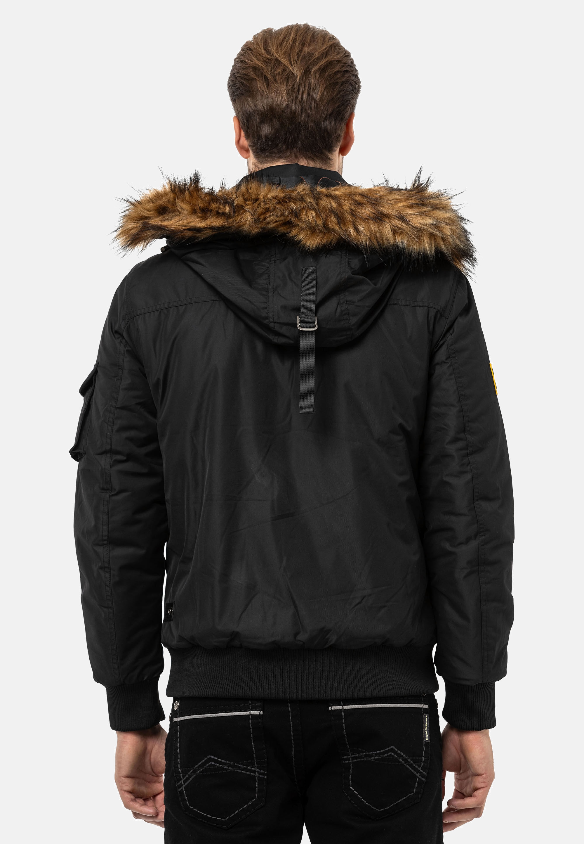 Cipo & Baxx Winterjacke »Jacke«, mit Kapuze, mit Kapuze und Kunstfellbesatz