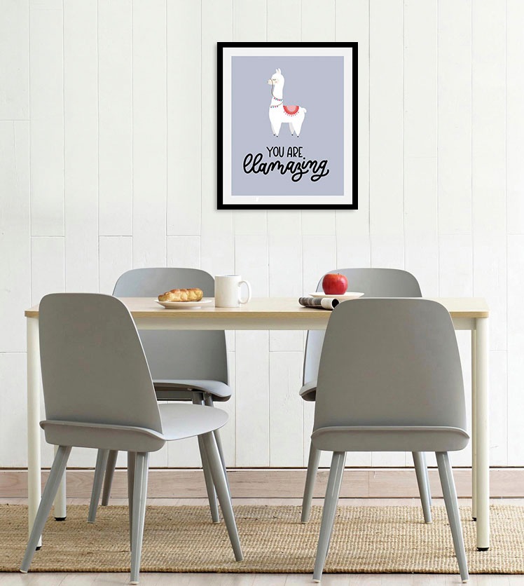 queence Bild "Llamazing" Alpaka  Schriftzug  Tiere 1 Stk. tlg. gerahmt günstig online kaufen