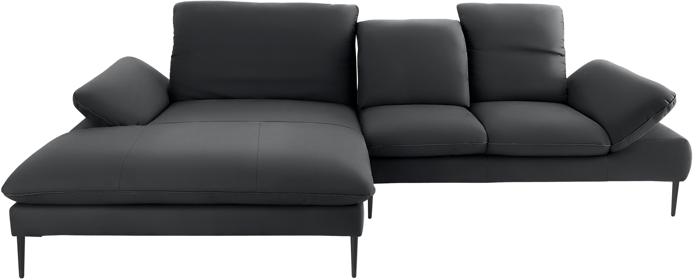W.SCHILLIG Ecksofa »enjoy&MORE, Designsofa, elegant und bequem, L-Form«, Sitztiefenverstellung, Füße schwarz pulverbeschichtet, Breite 310 cm