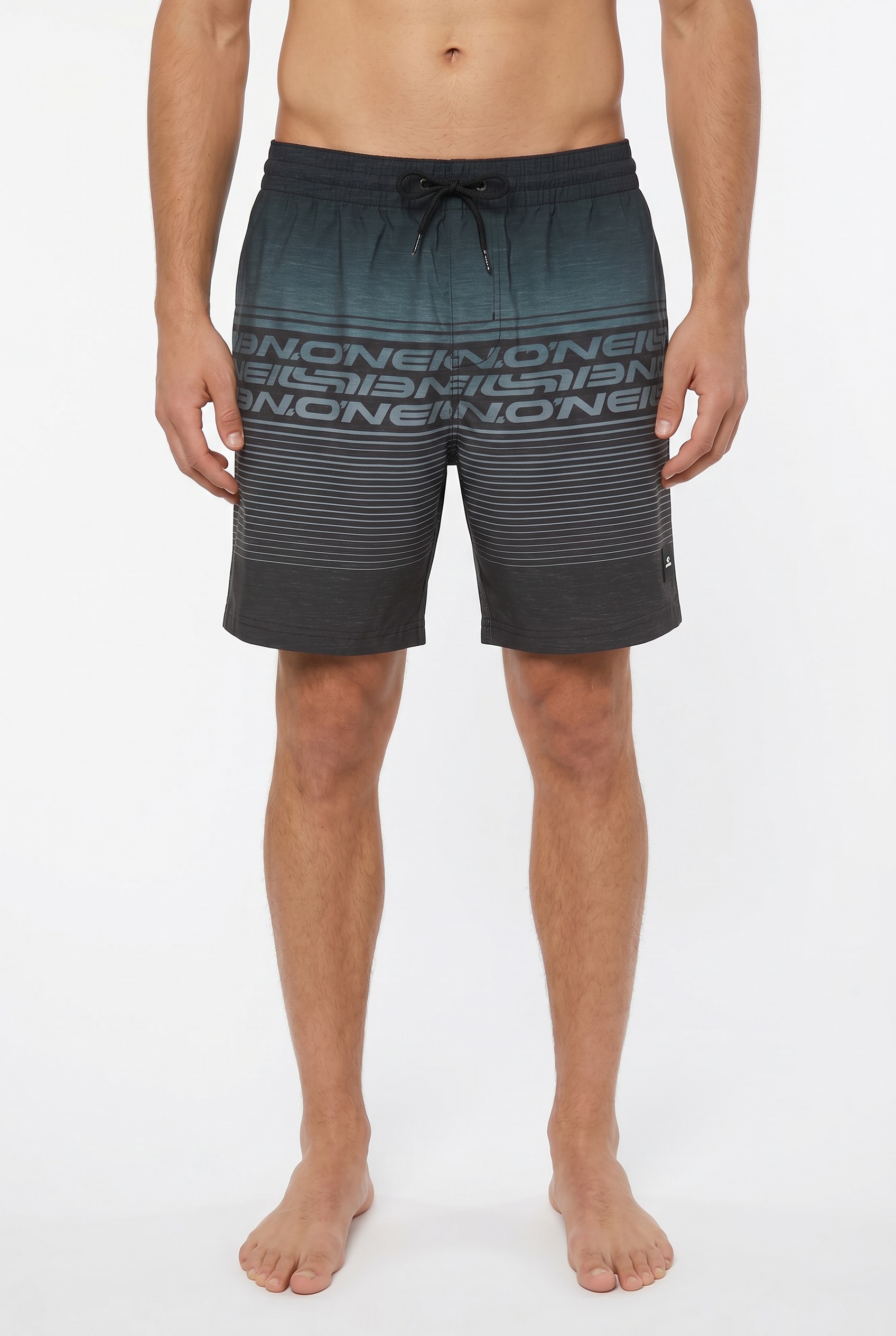 ONeill Badeshorts "ONEILL LOGO STRIPE 16 SWIMSHORTS" mit Seiten- und Gesäßtaschen, superschnell trocknend, aus Polyester