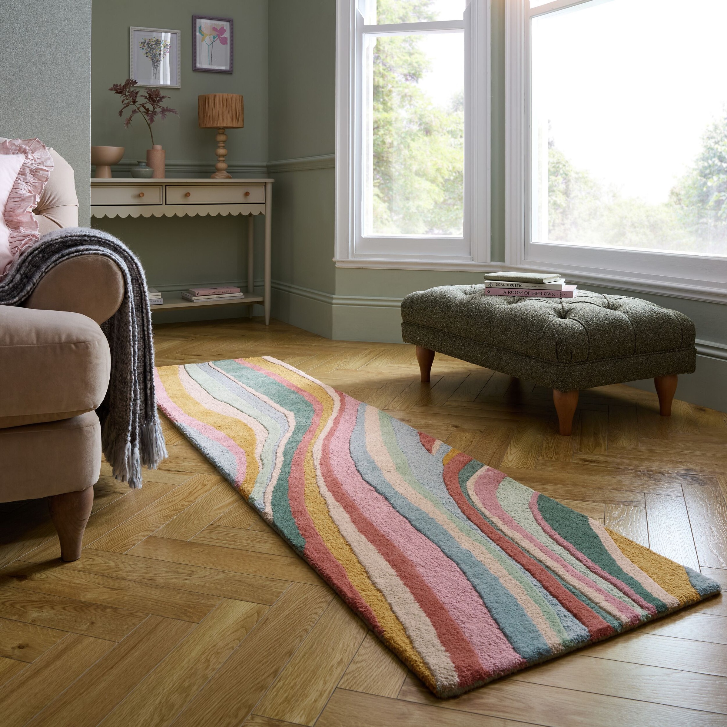 FLAIR RUGS Wollteppich "Abstract Flow handgetuftet" rechteckig 10 mm Höhe A günstig online kaufen